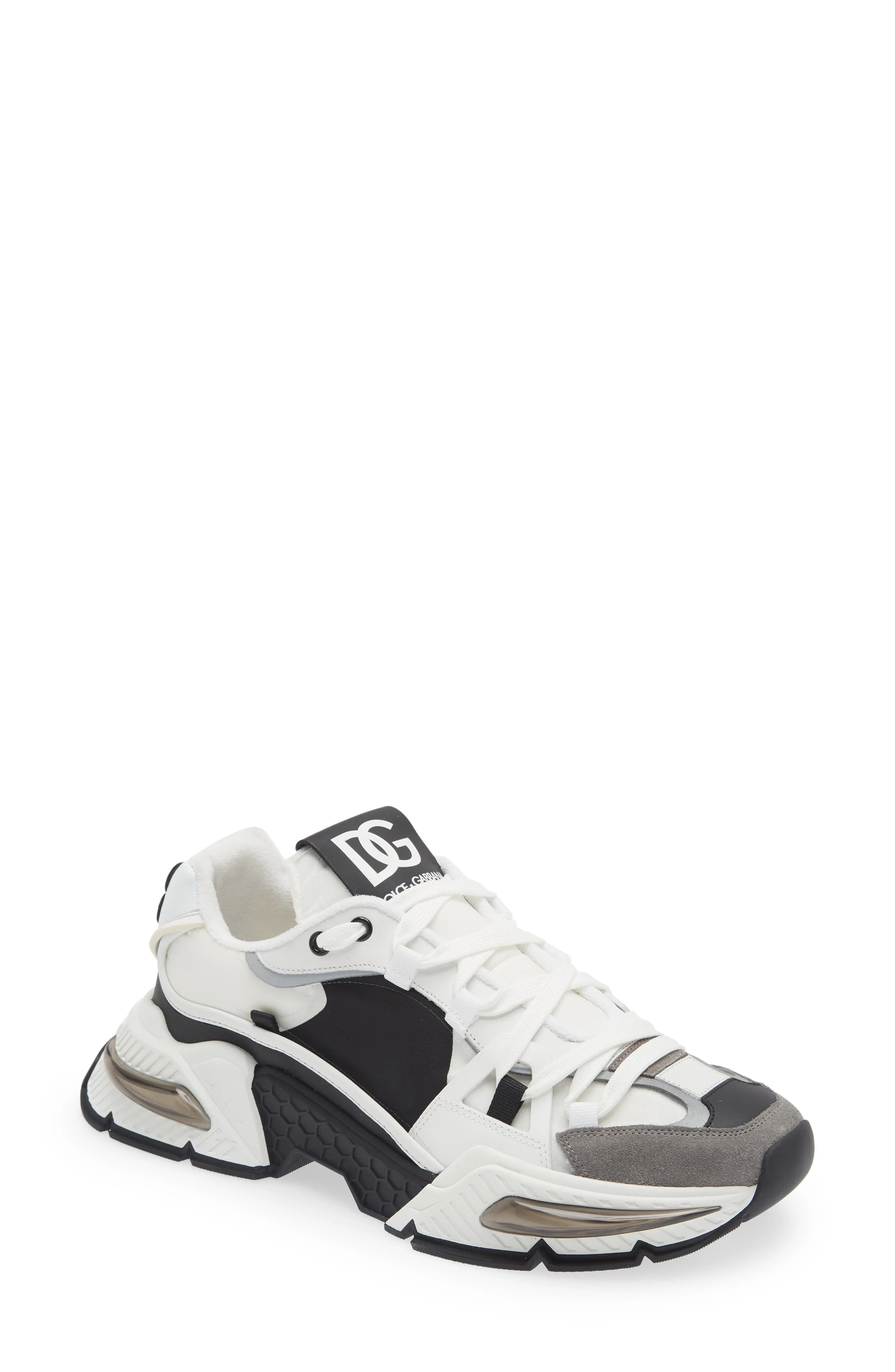 Dolce&Gabbana Airmaster Low Top Sneaker in White/Black at Nordstrom - 1