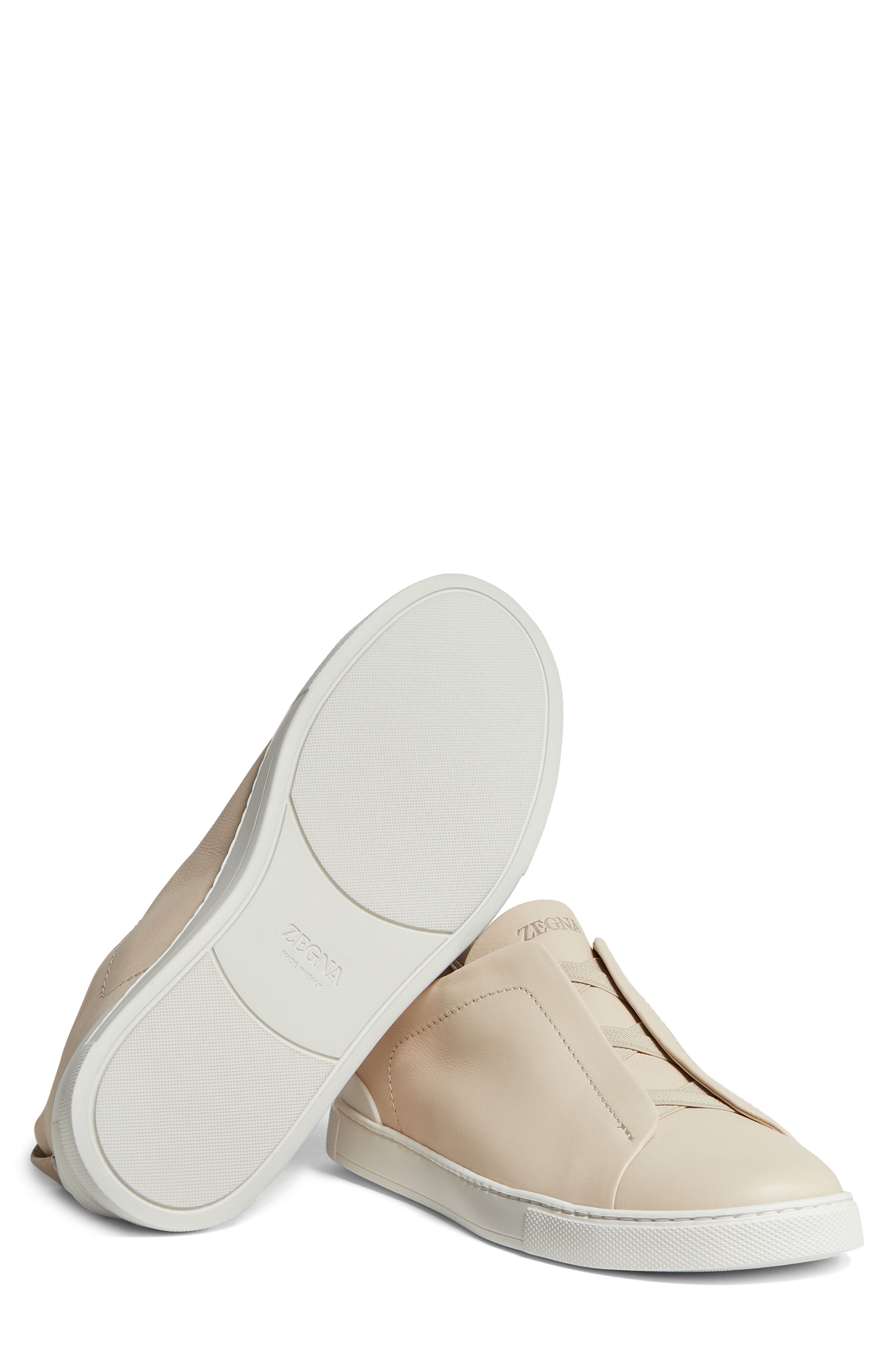 ZEGNA Triple Stitch SECONDSKIN Sneaker in Light Beige at Nordstrom - 4