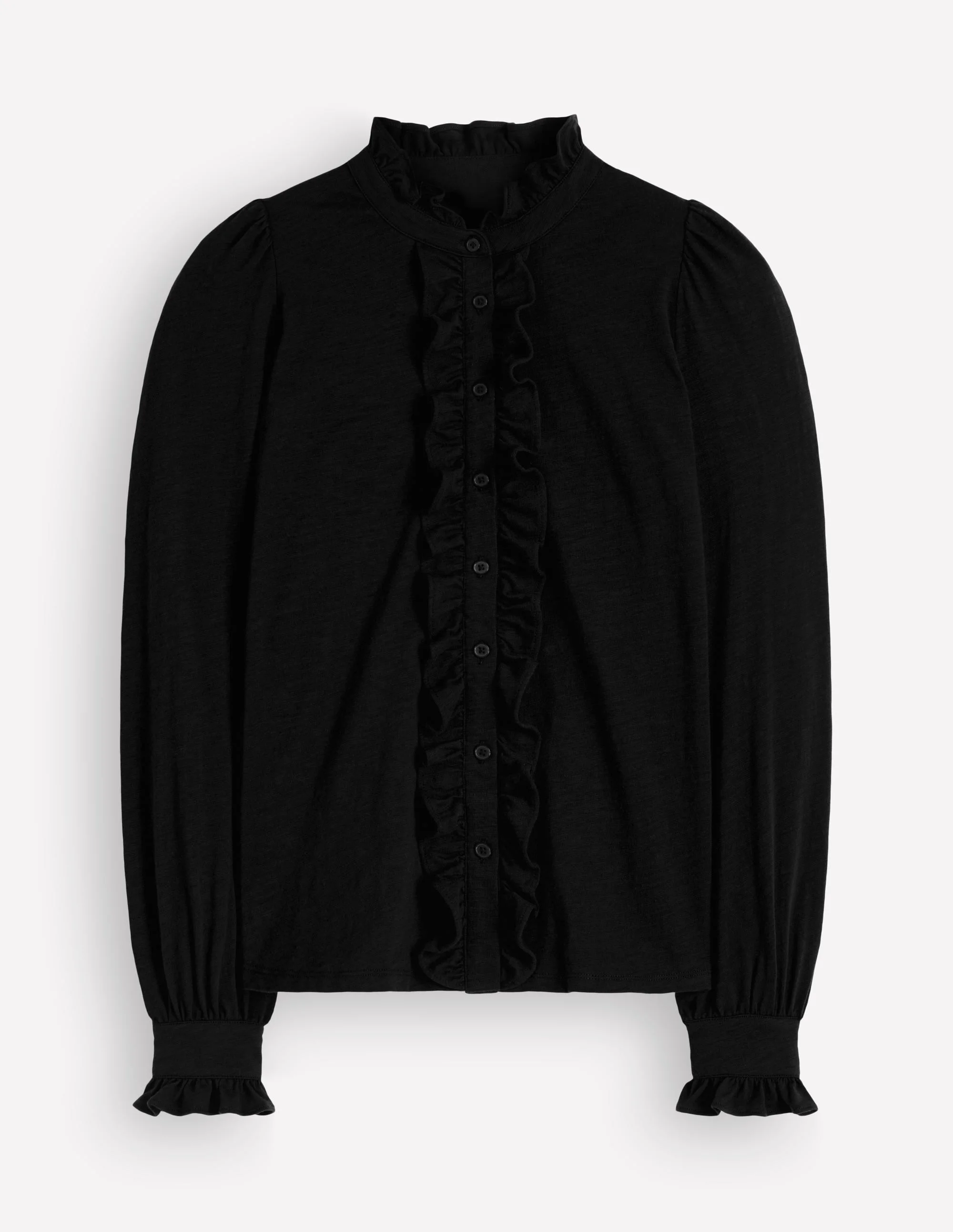 Mega Frill Blouse-Black - 1