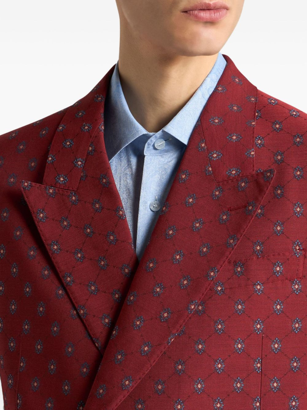 double-breasted jacquard blazer - 4