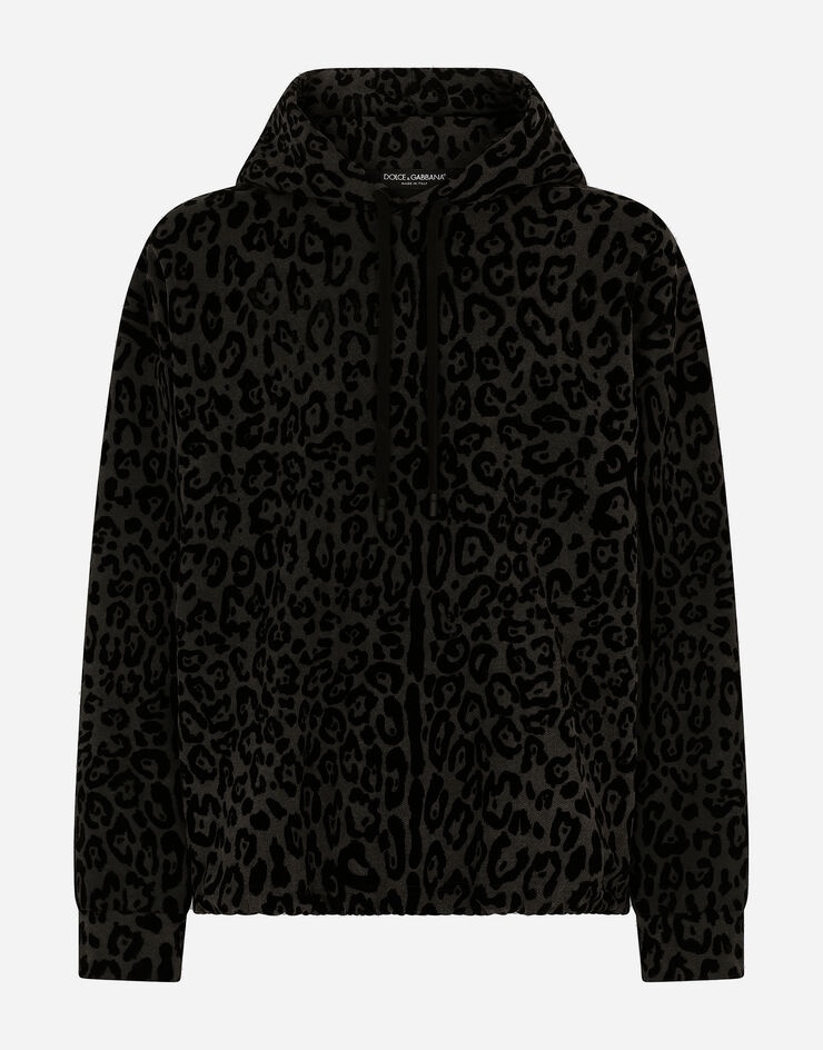 Cotton hoodie with leopard print - 3