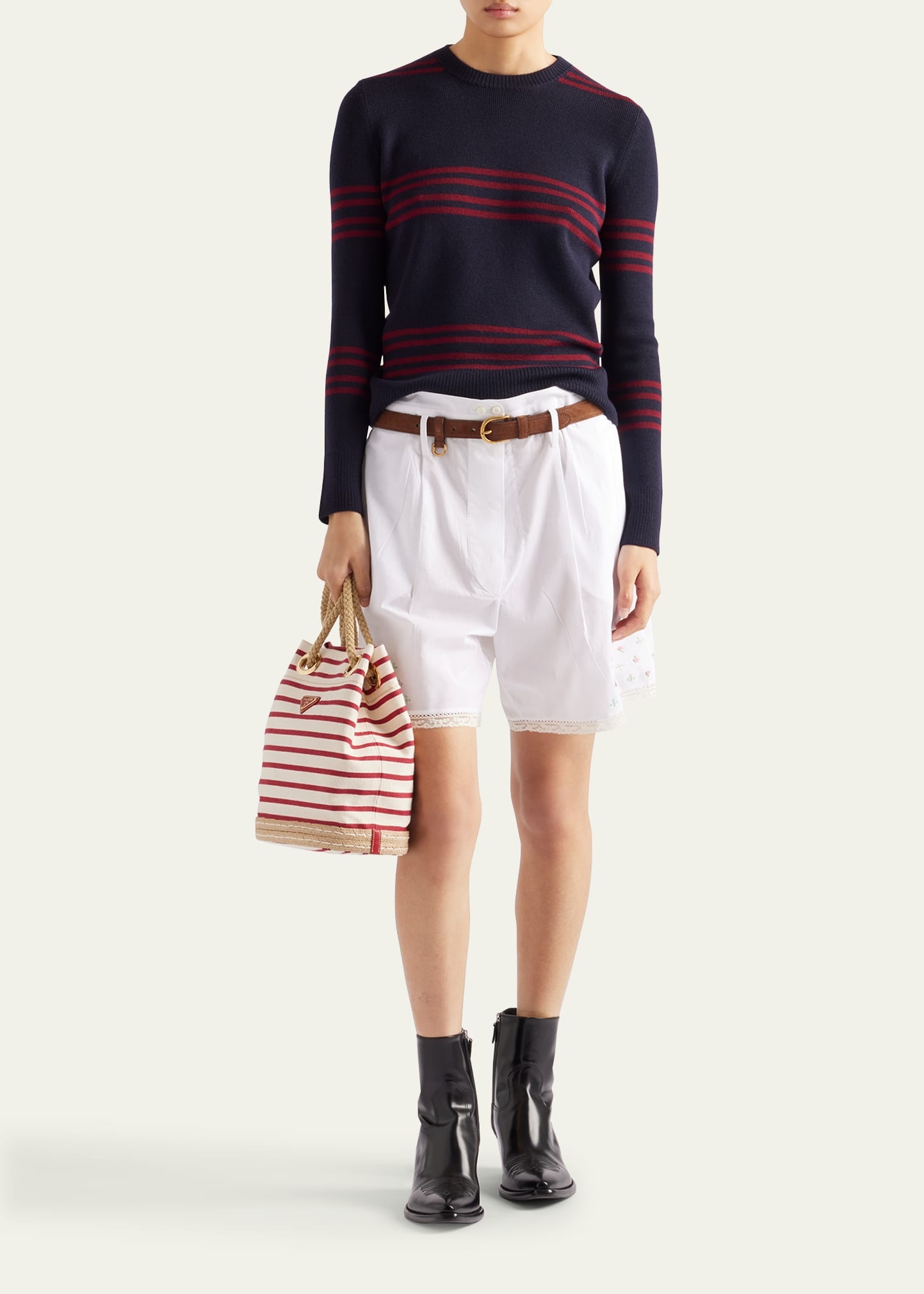 Striped Wool Turtleneck Sweater - 2