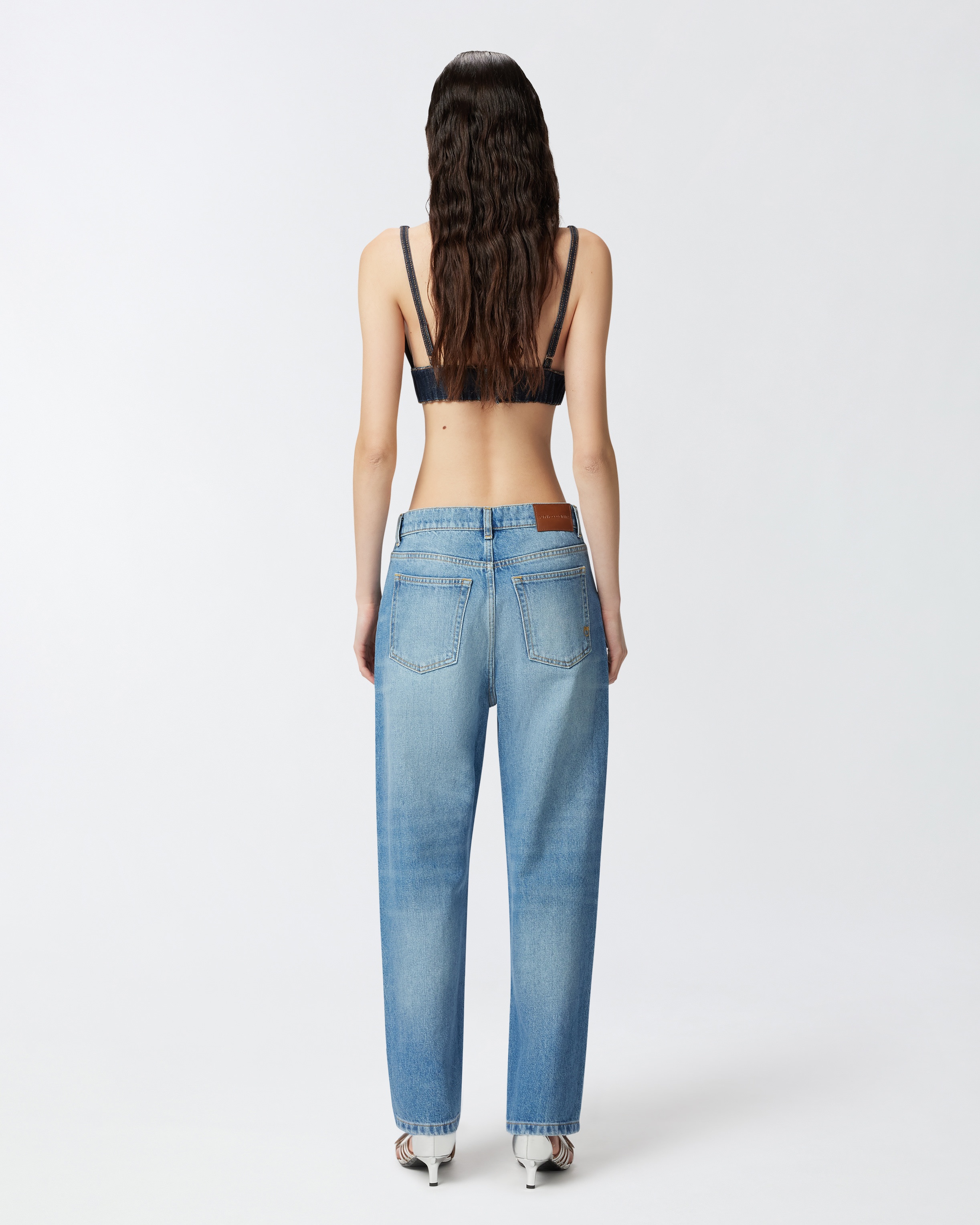 STRAIGHT JEANS WITH RHINESTONE MINI STUDS - 4