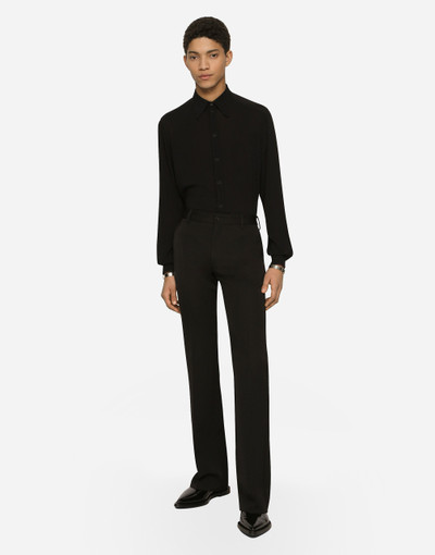 Dolce & Gabbana Martini-fit stretch charmeuse shirt outlook