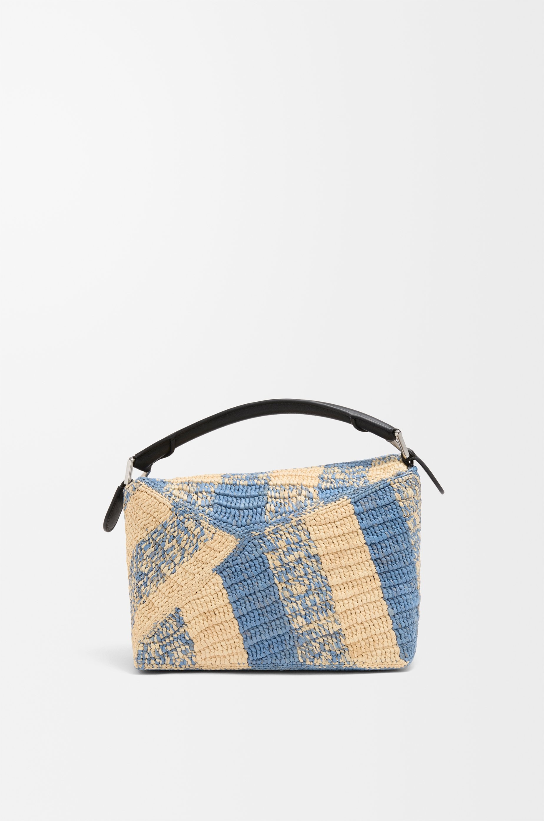 Small Puzzle Edge bag in raffia and calfskin - 6