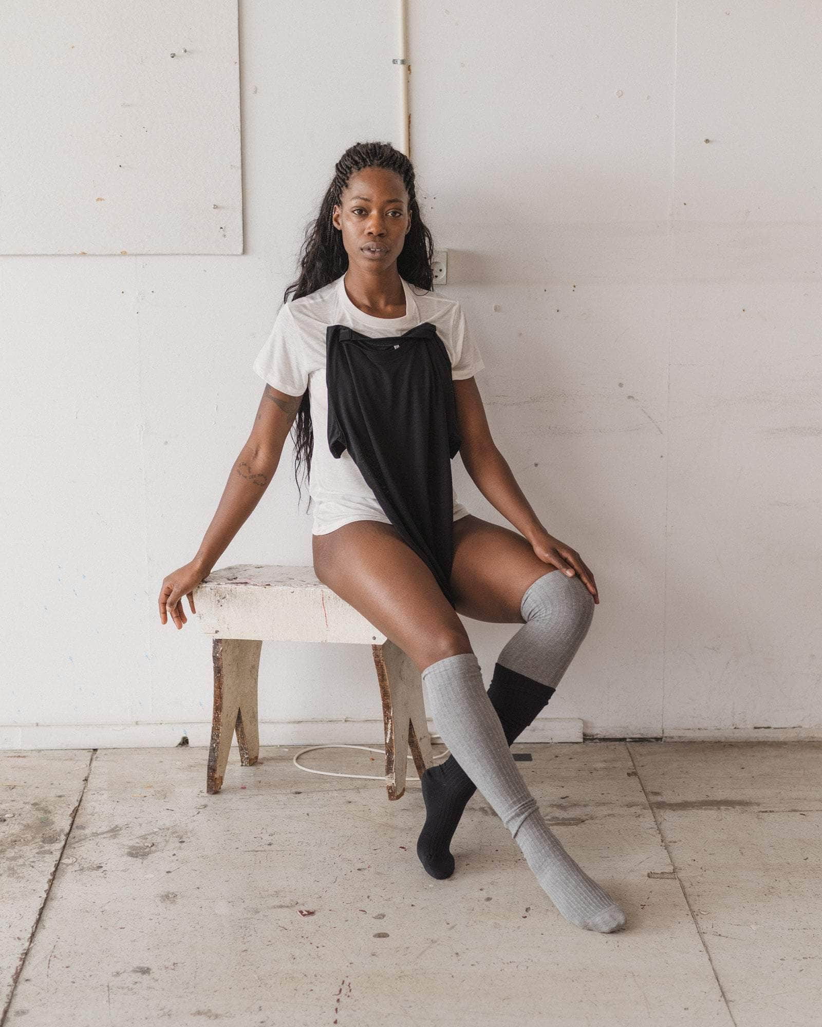 Pack - 2 Overknee Socks - Organic Cotton Rib - 5