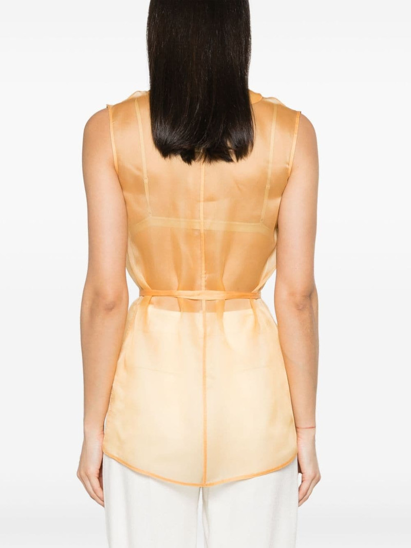 beaded-trim silk gilet 4