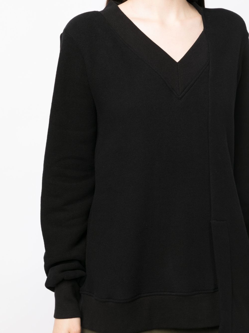 asymmetric V-neck sweatshirt - 5