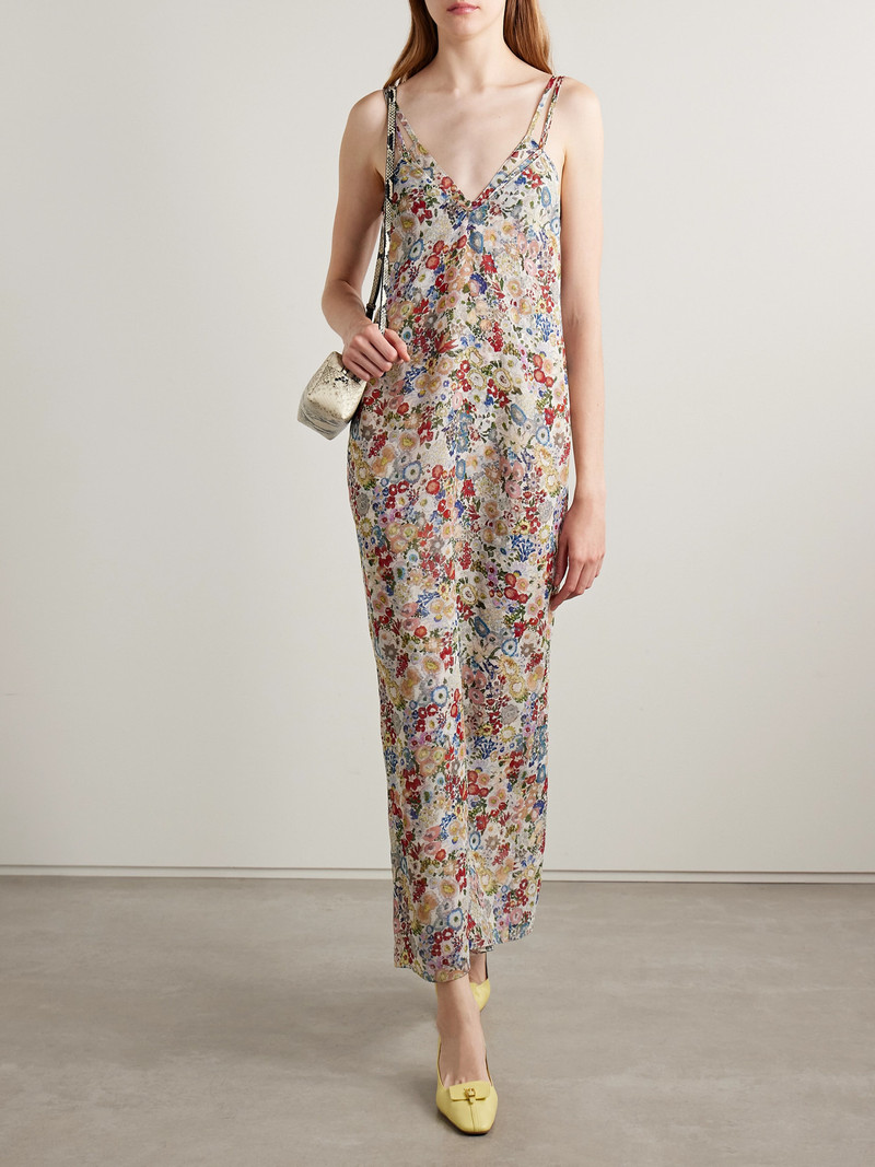 KHAITE Taja Floral-print Silk-chiffon Dress outlook