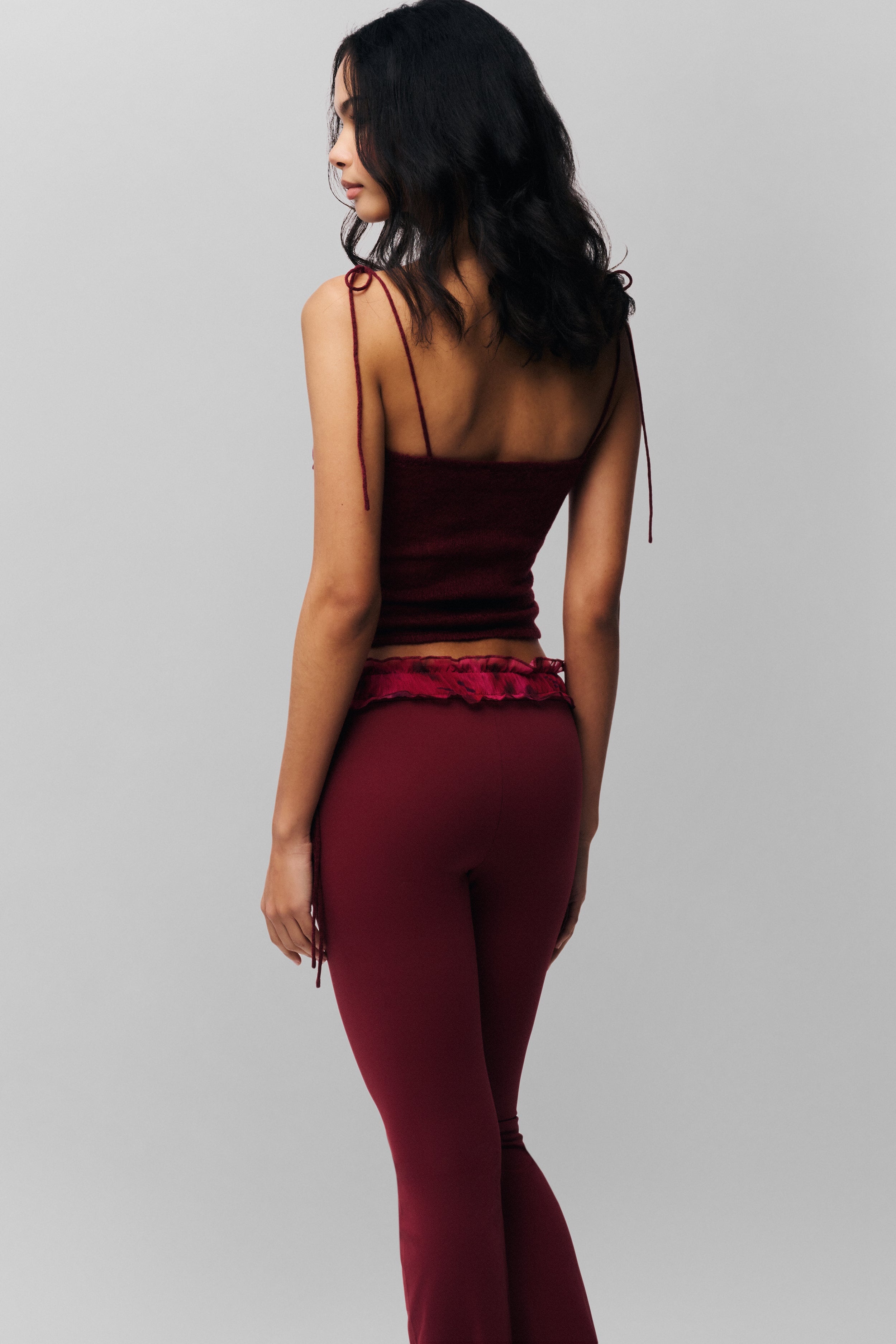 RUCHED SIDE TIE STRETCH PANT - 6