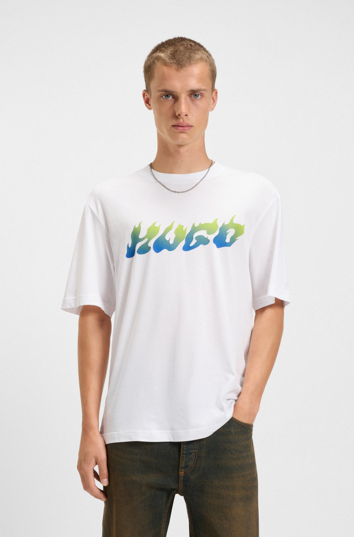 COTTON-JERSEY TOP WITH MIXED-PRINT ARTWORK - 2