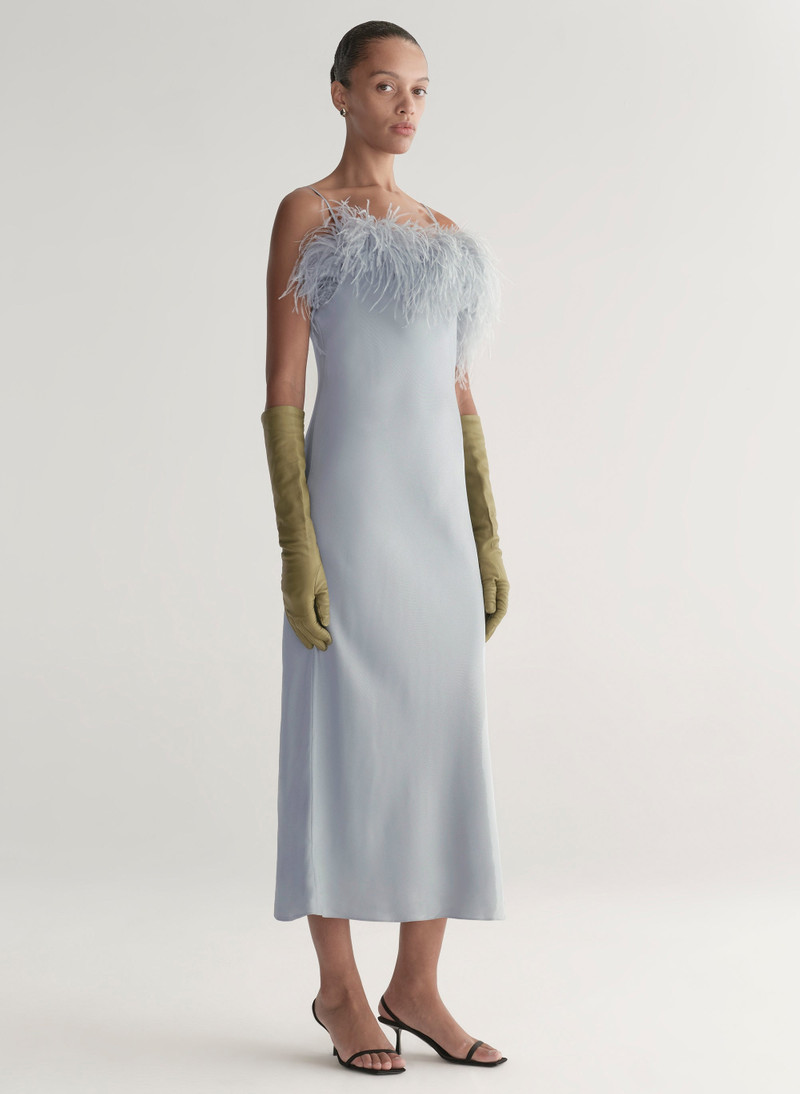 Odette Feather Trimmed Midi Dress 4