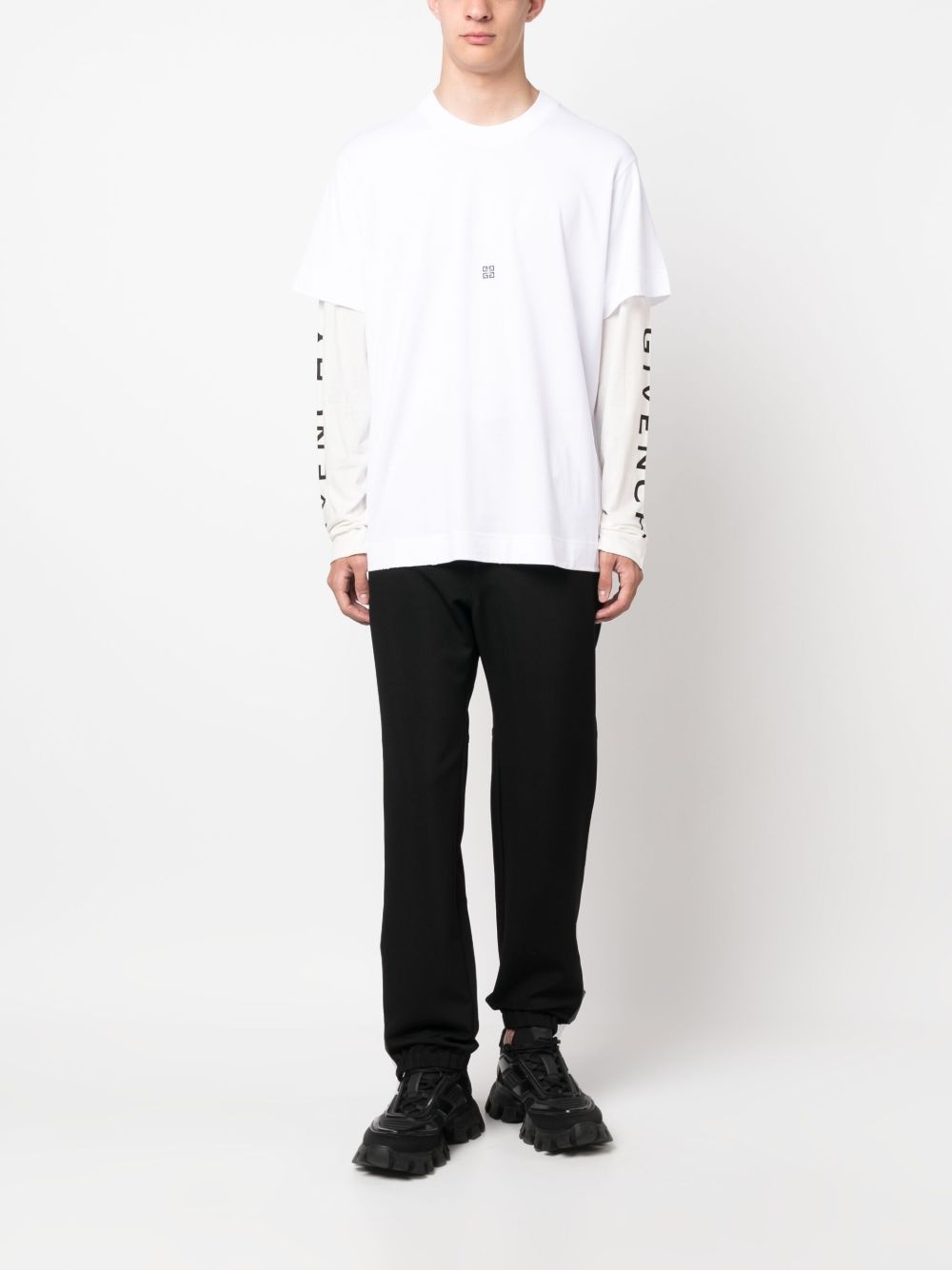 logo-print layered T-shirt - 2