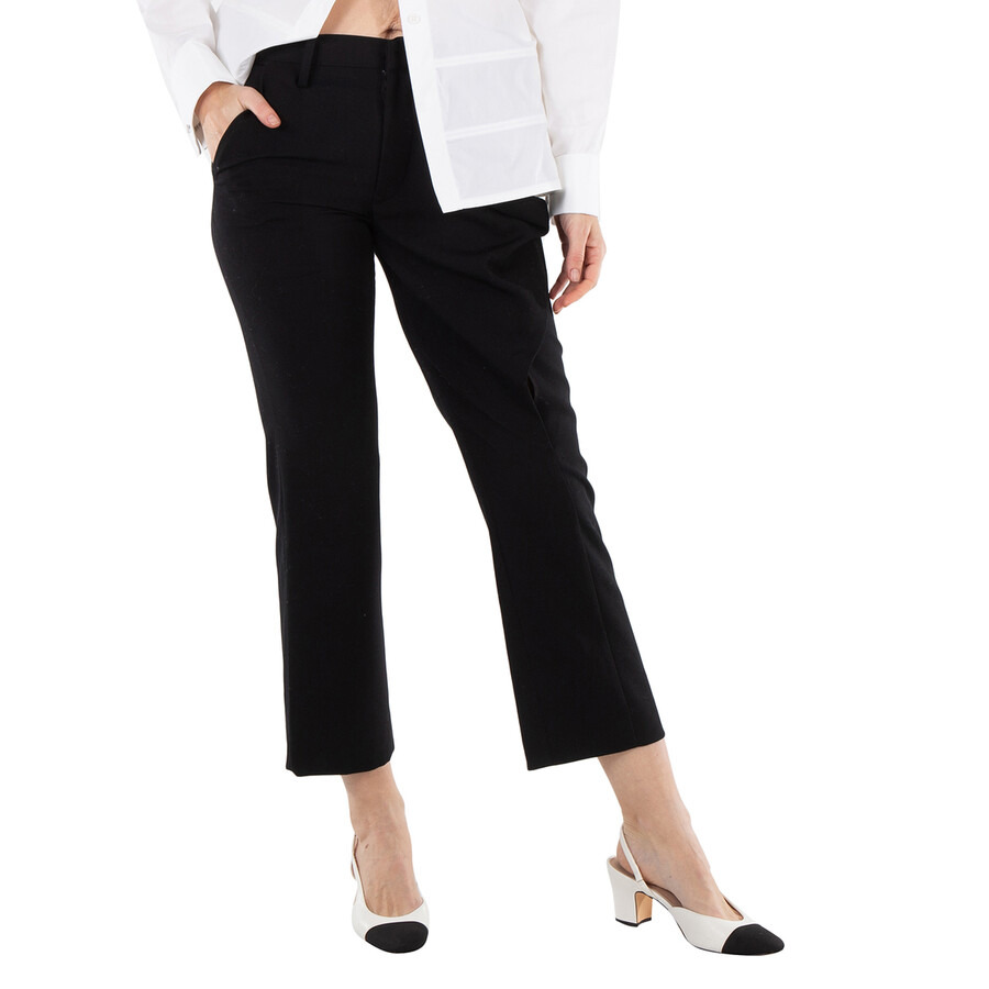 Yohji Yamamoto Ladies Black Left-Front Tucked Pants - 3