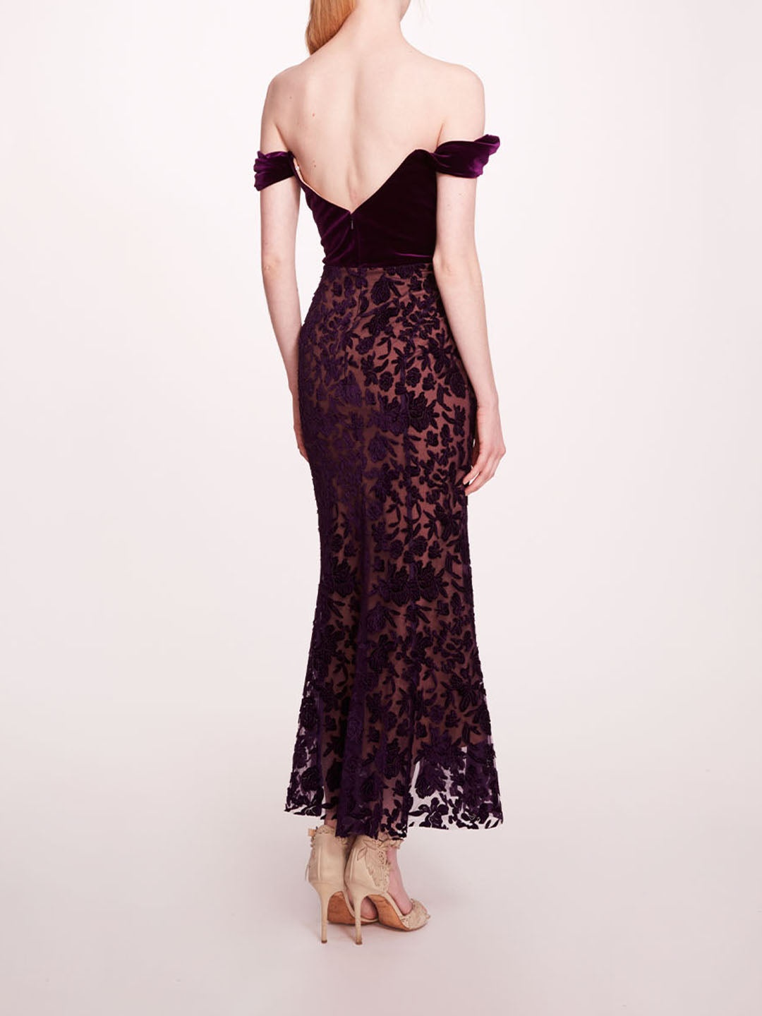 VELVET CUTWORK MIDI DRESS - 2