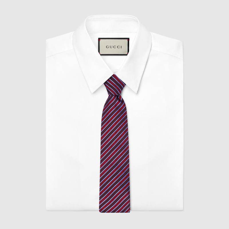 GUCCI Striped silk jacquard tie outlook