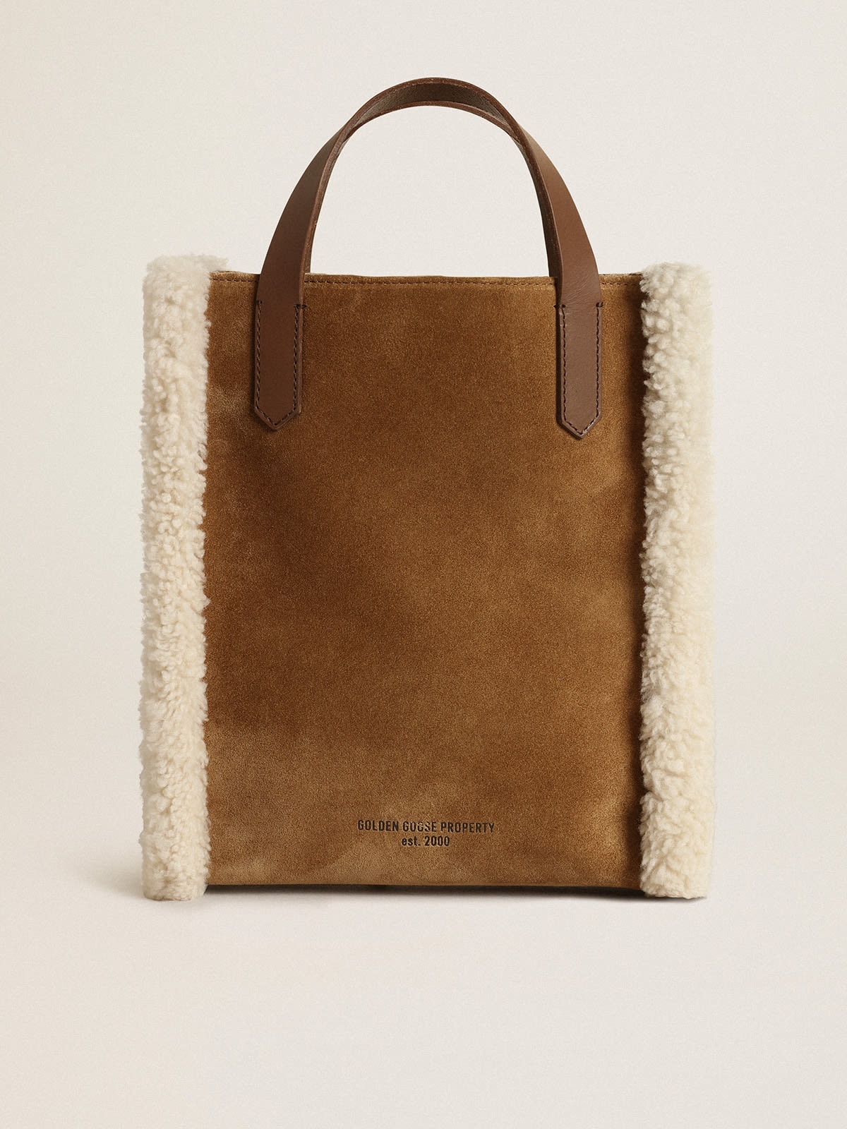 Mini California Bag in suede leather with shearling trim - 1