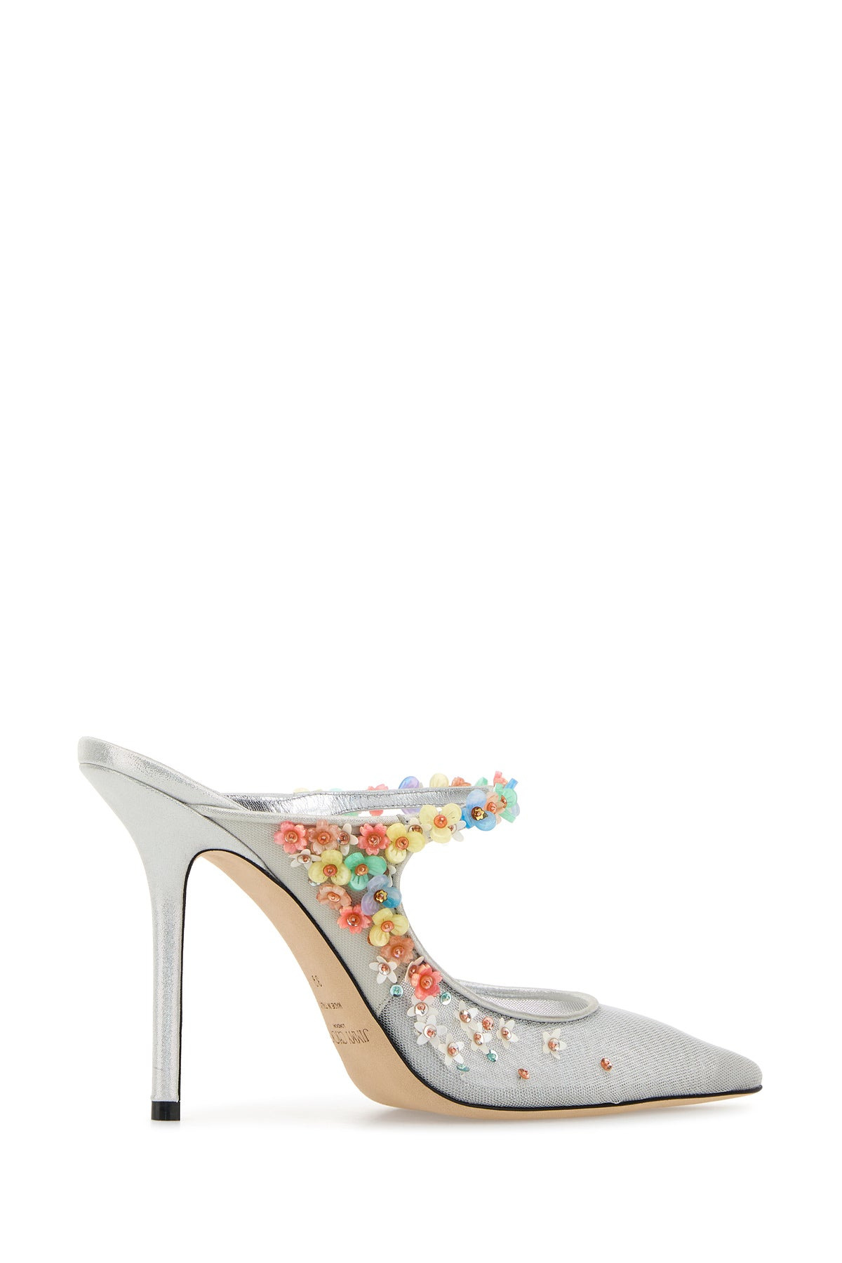Silver mesh Daisy mules - 3