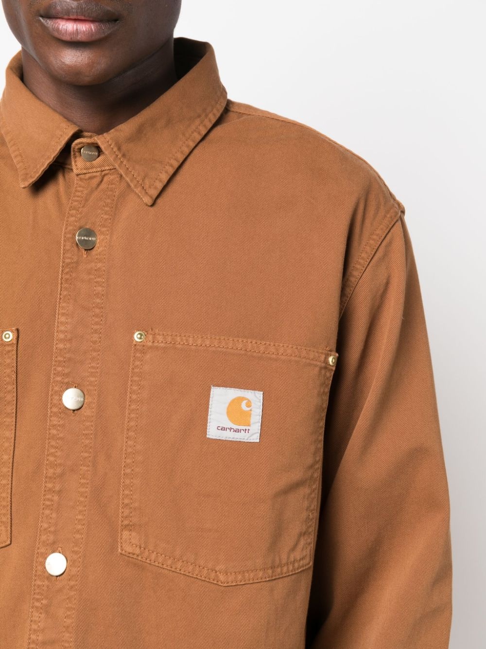 logo-patch cotton shirt - 5