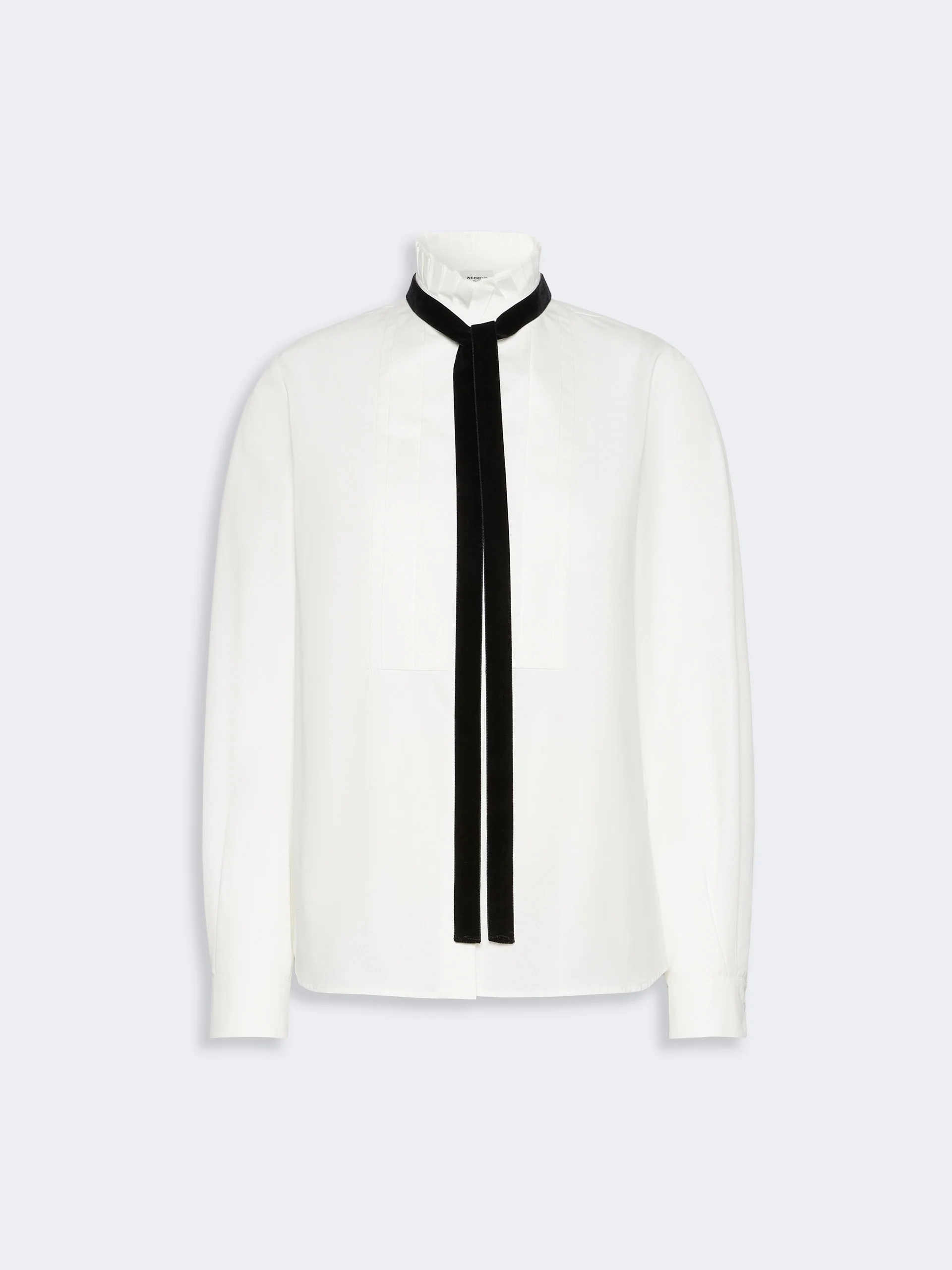 WKIACETO Poplin tuxedo shirt - OPTICAL WHITE - 1