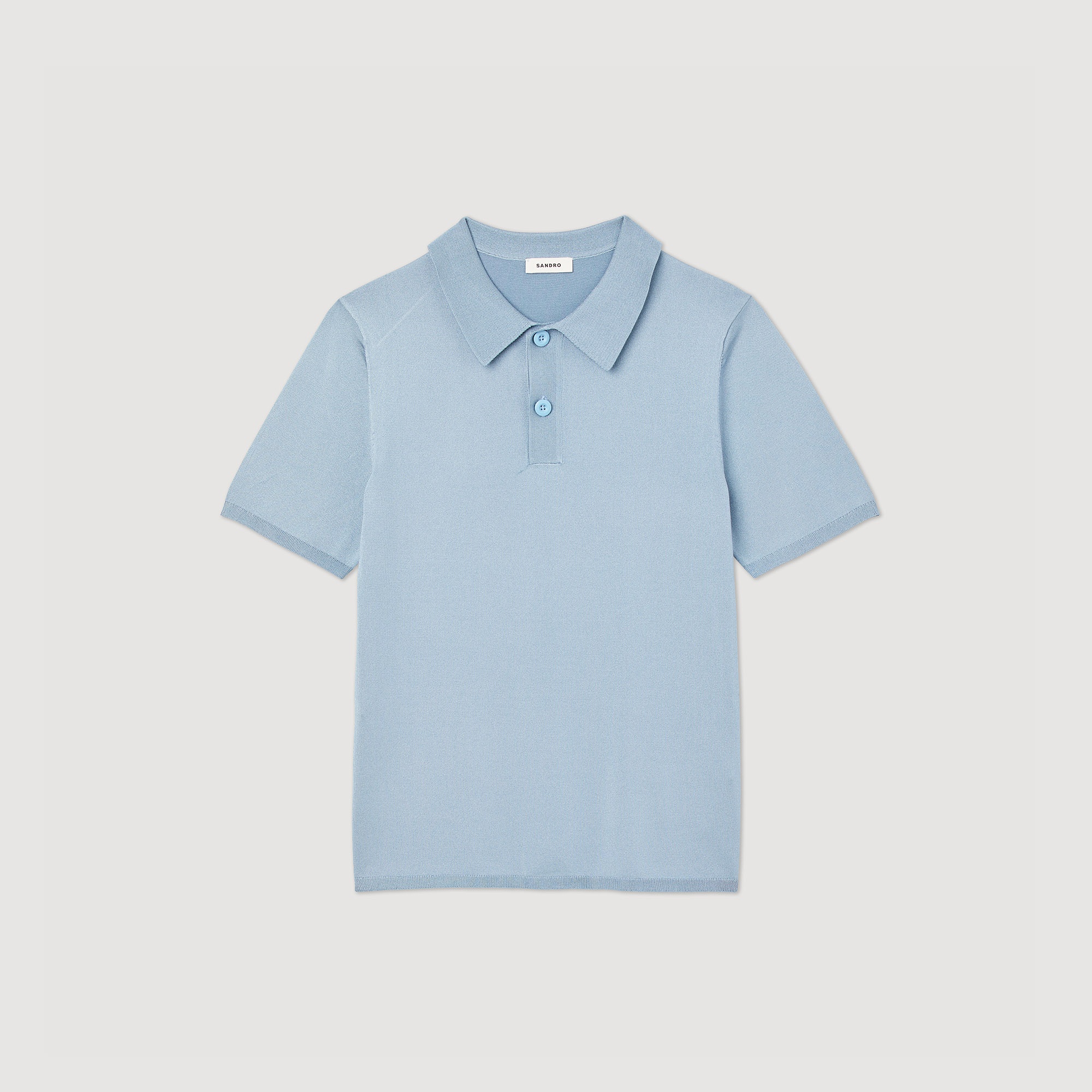 Short-sleeve knitted polo shirt - 1
