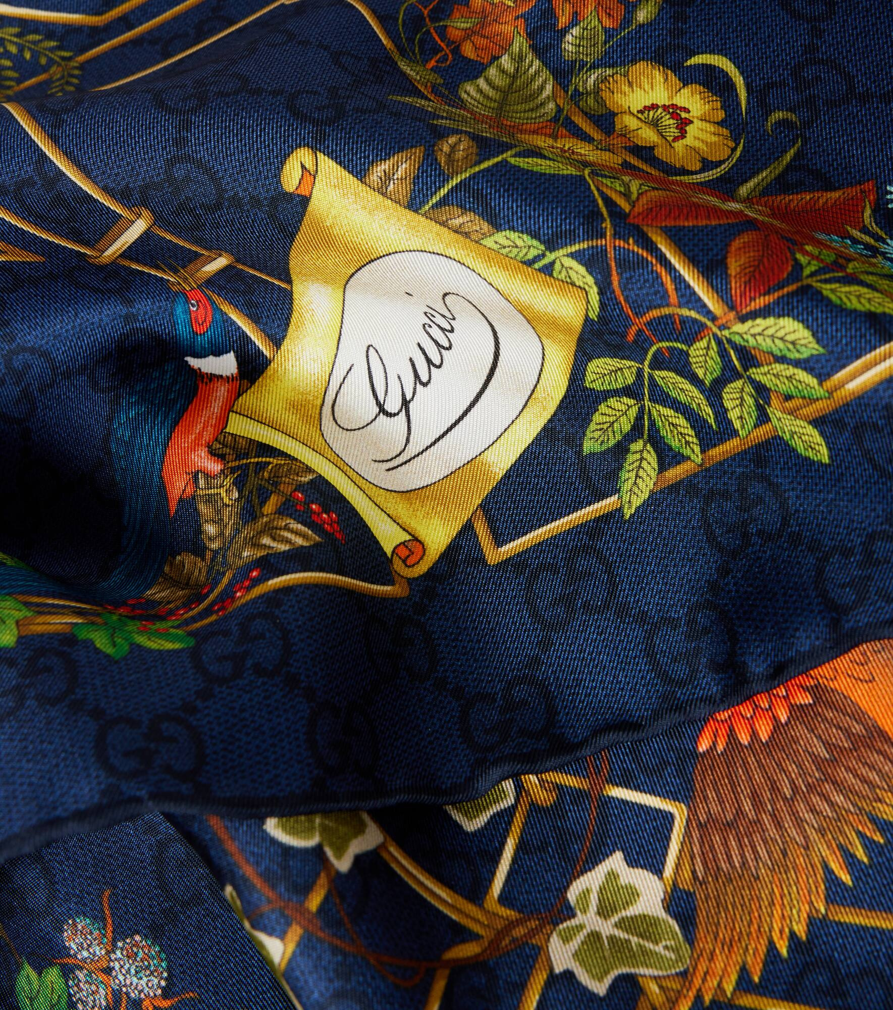 Floral silk twill scarf - 4