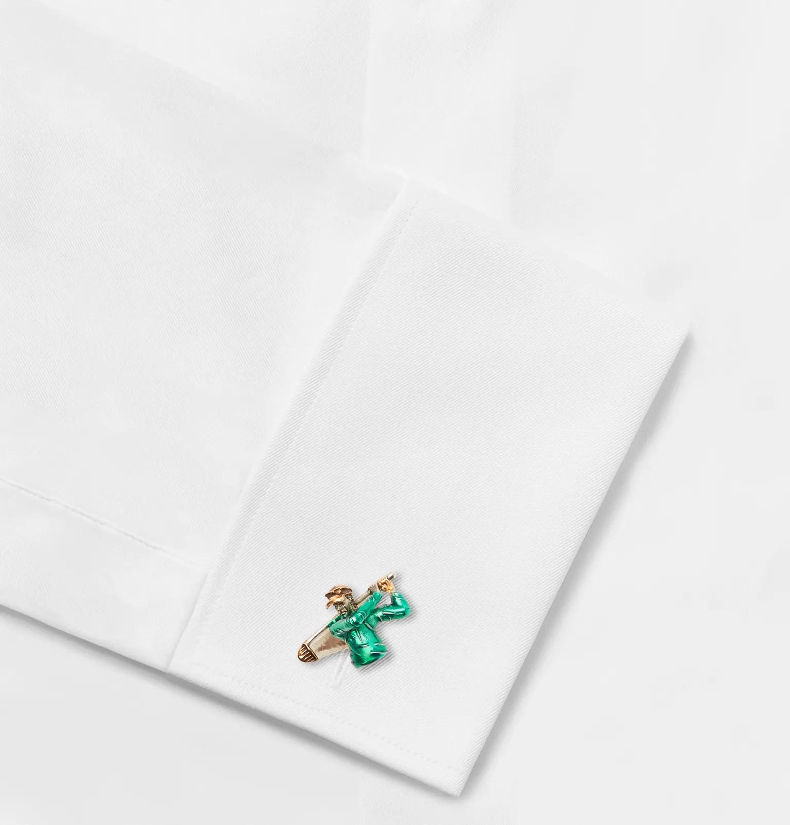 Silver-Tone and Enamel Cufflinks - 2