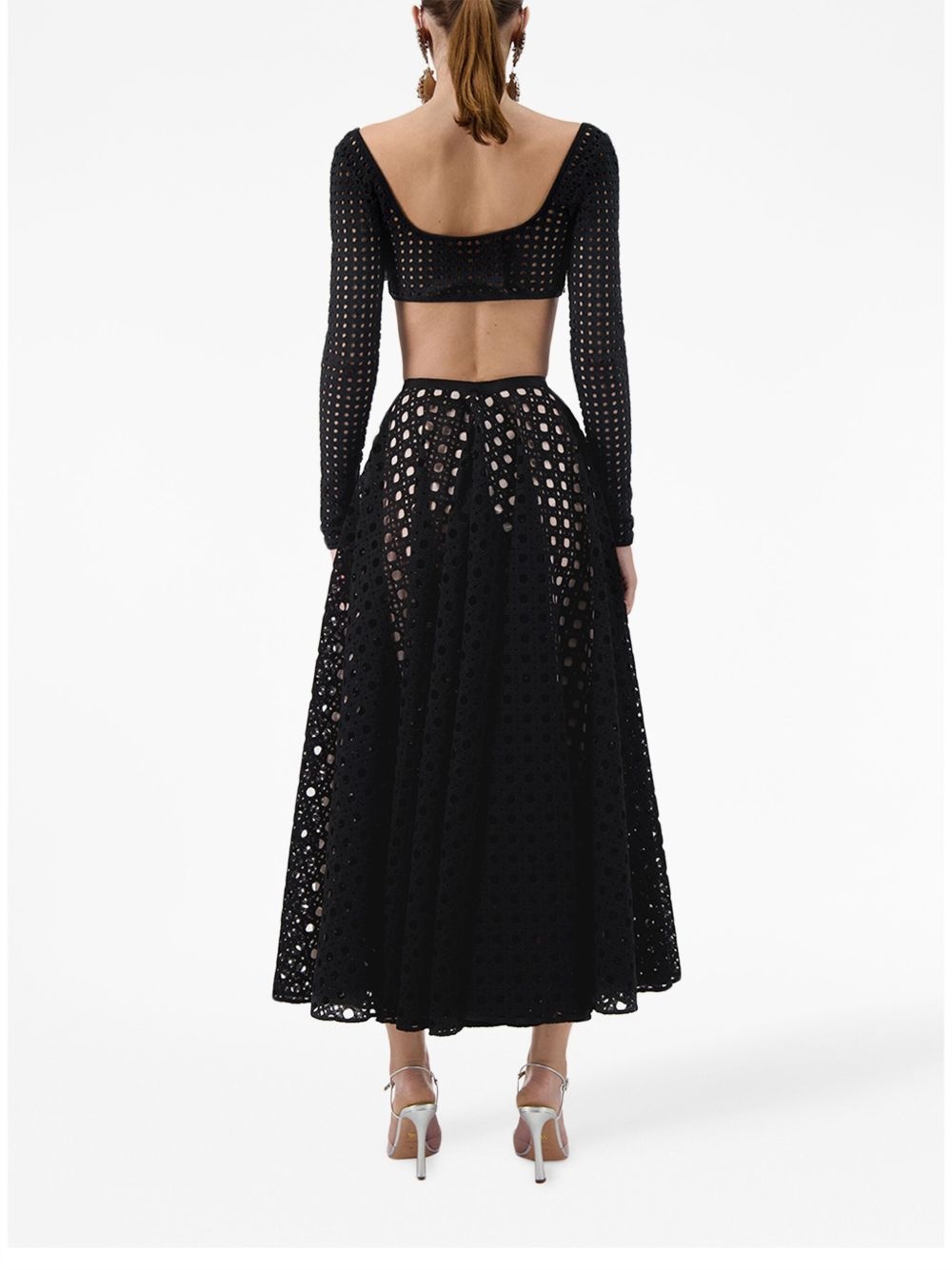 bow-detail crochet cropped top - 4
