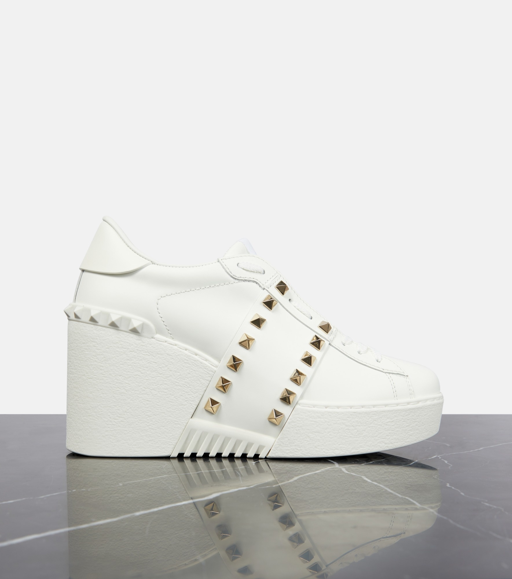 Open Disco leather wedge sneakers - 6