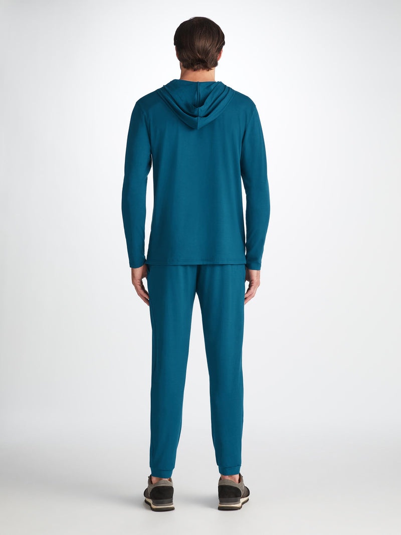 Men's Pullover Hoodie Basel Micro Modal Stretch Poseidon Blue - 4