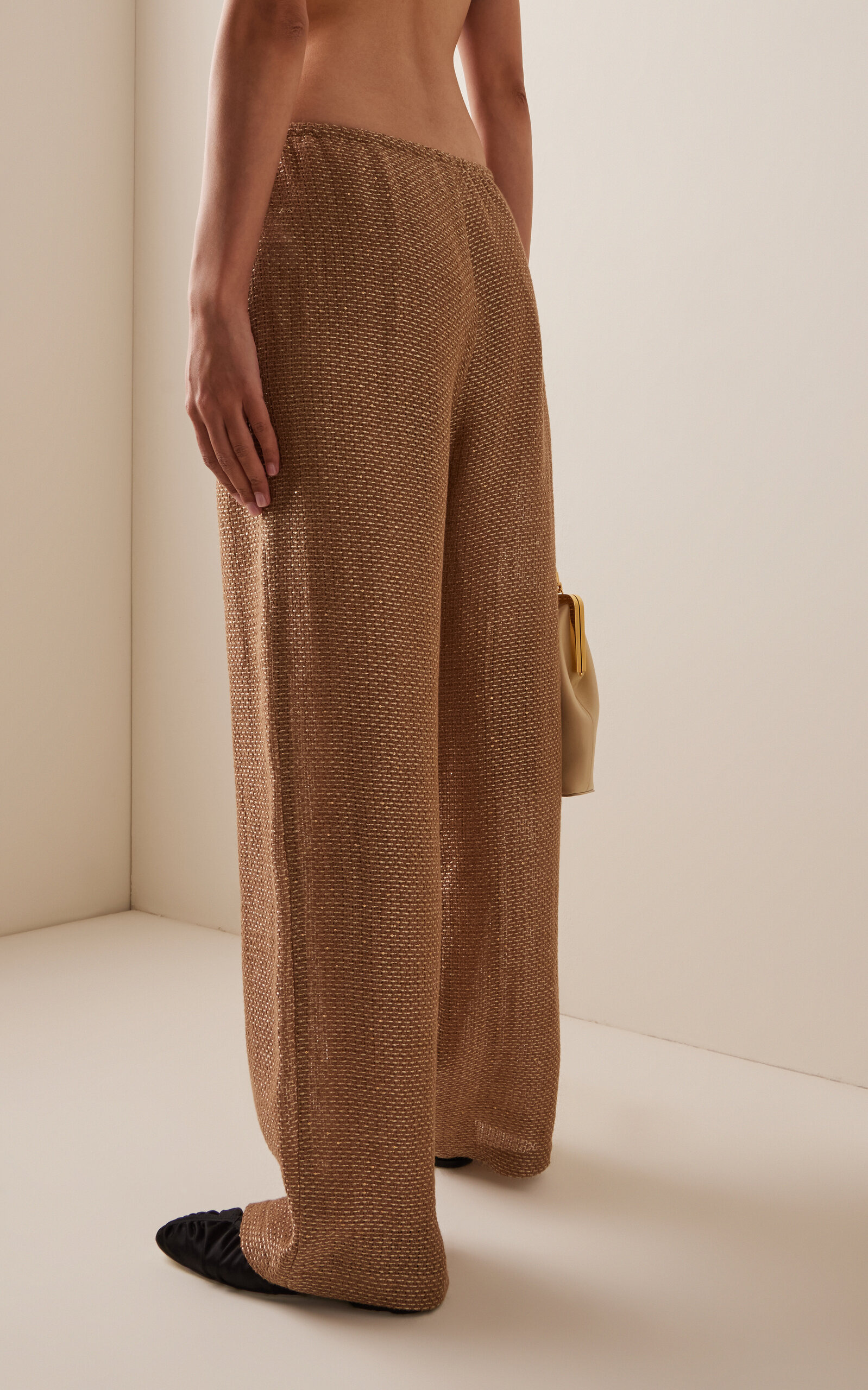 Stella Wide-Leg Linen-Blend Pants brown - 4