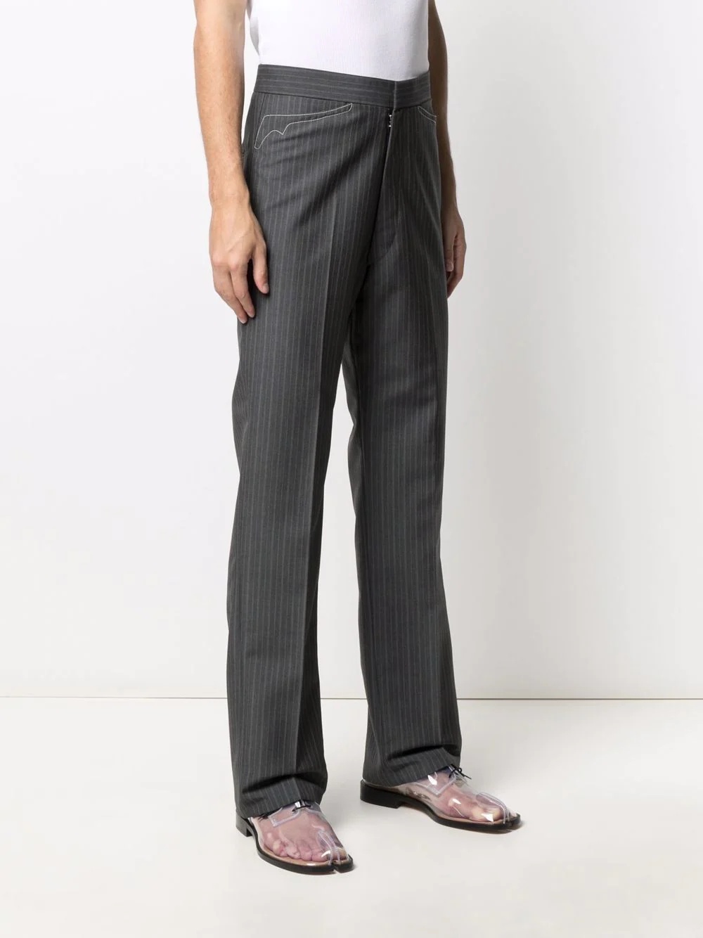 pinstripe tailored trousers - 3