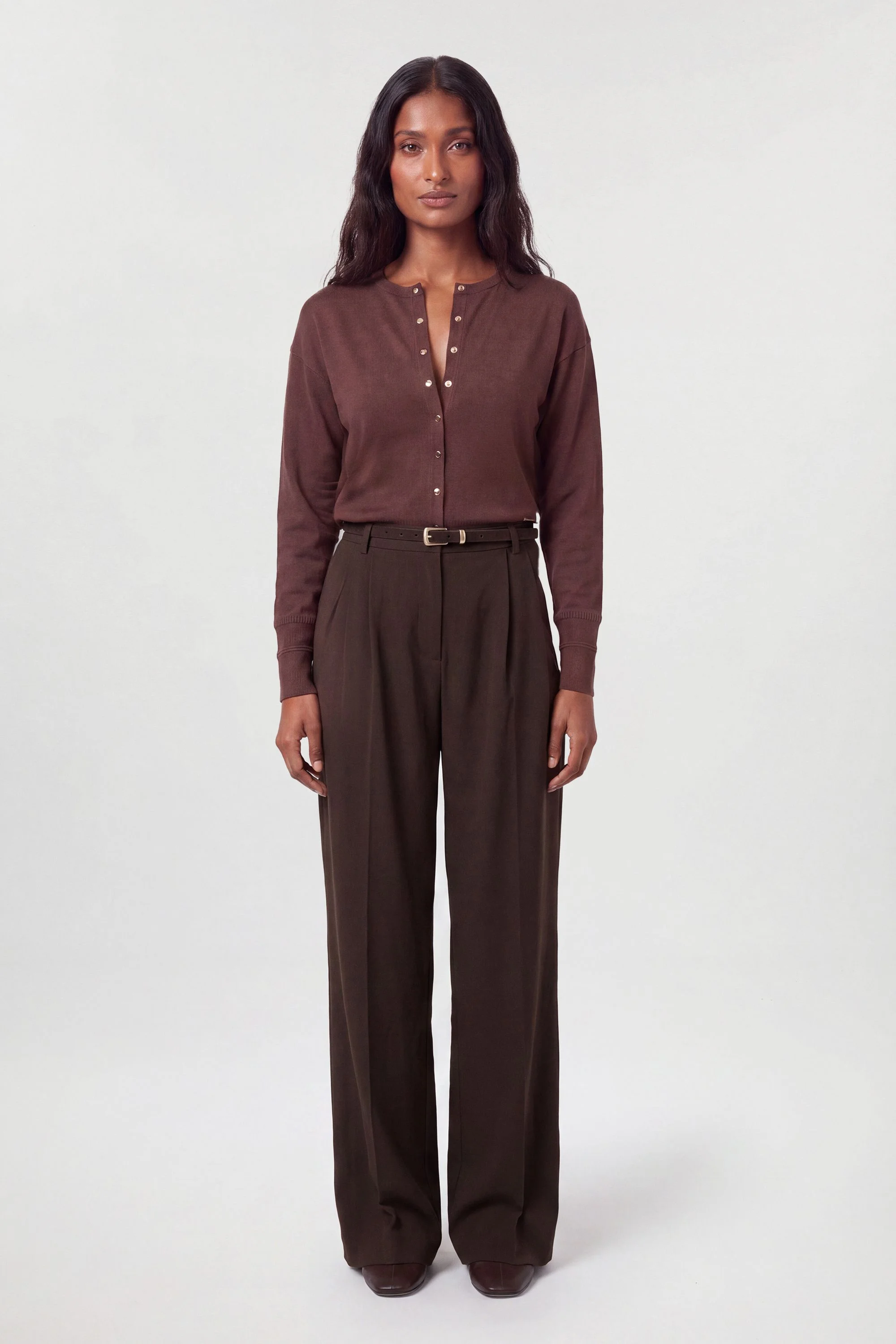 Forever Viscose Blend Knitted Stitch Detail Balloon Sleeve Cardigan - 1