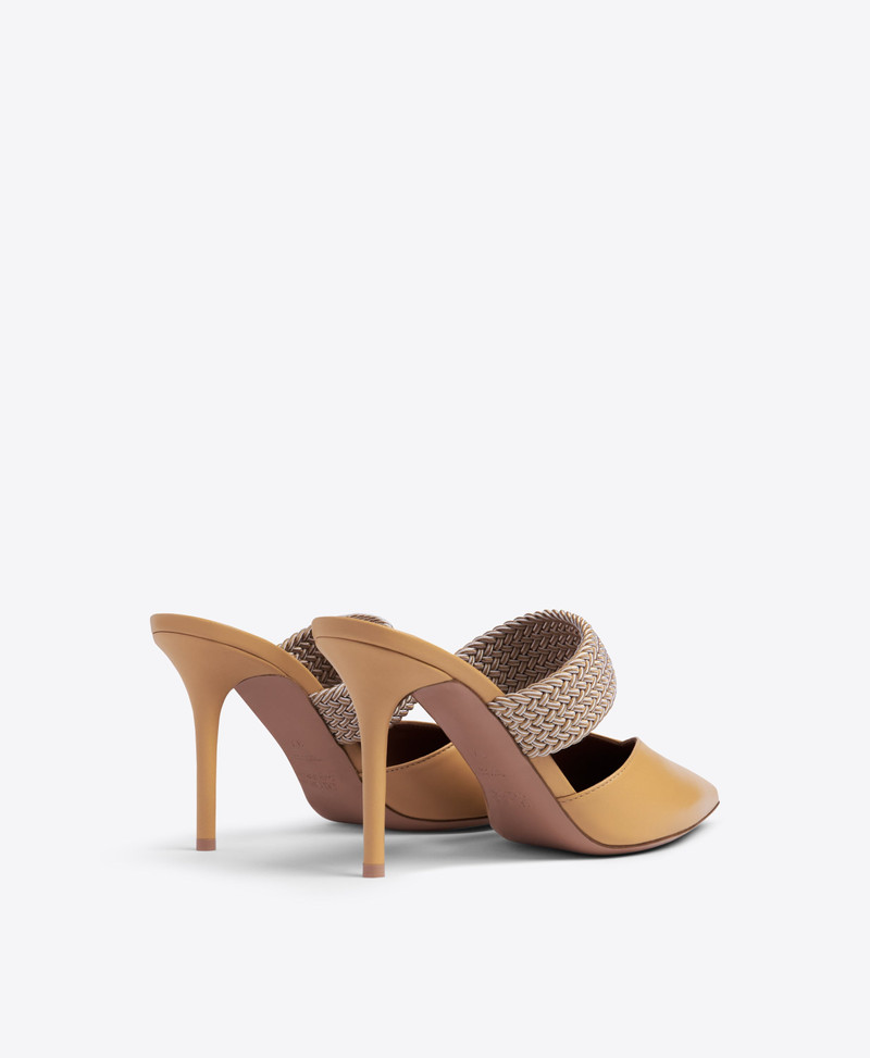 Maisie 85 Beige Leather Mules 3