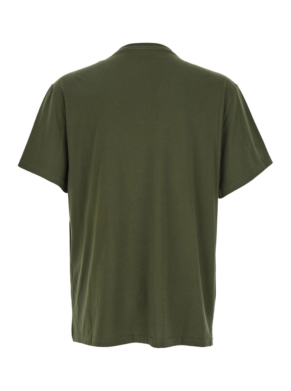 Alexander Mcqueen Men Green Crewneck T-Shirt With Logo Print On The Front In Cotton Man - 2