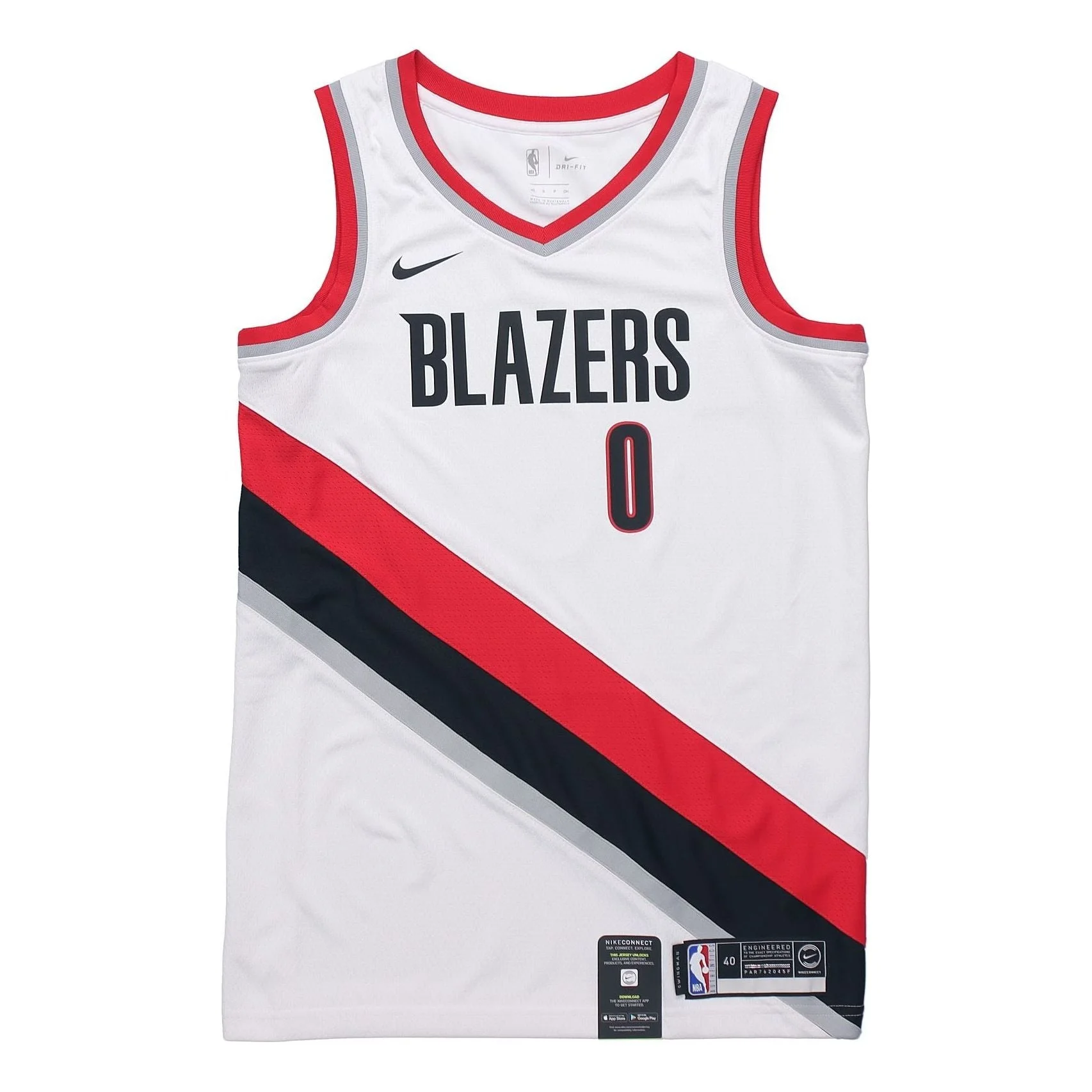 Damian Lillard Trail Blazers Association Edition Nike NBA Swingman Jersey 'White Red Black' 864445-1 - 1