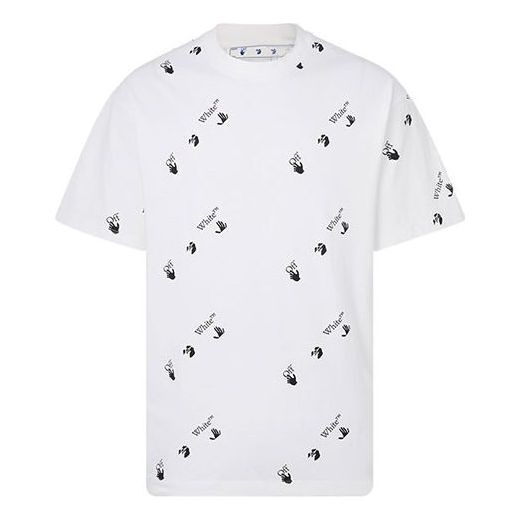 Off-White Full Print Alphabet Logo Round Neck Short Sleeve White OMAA038R21JER0100110 - 1