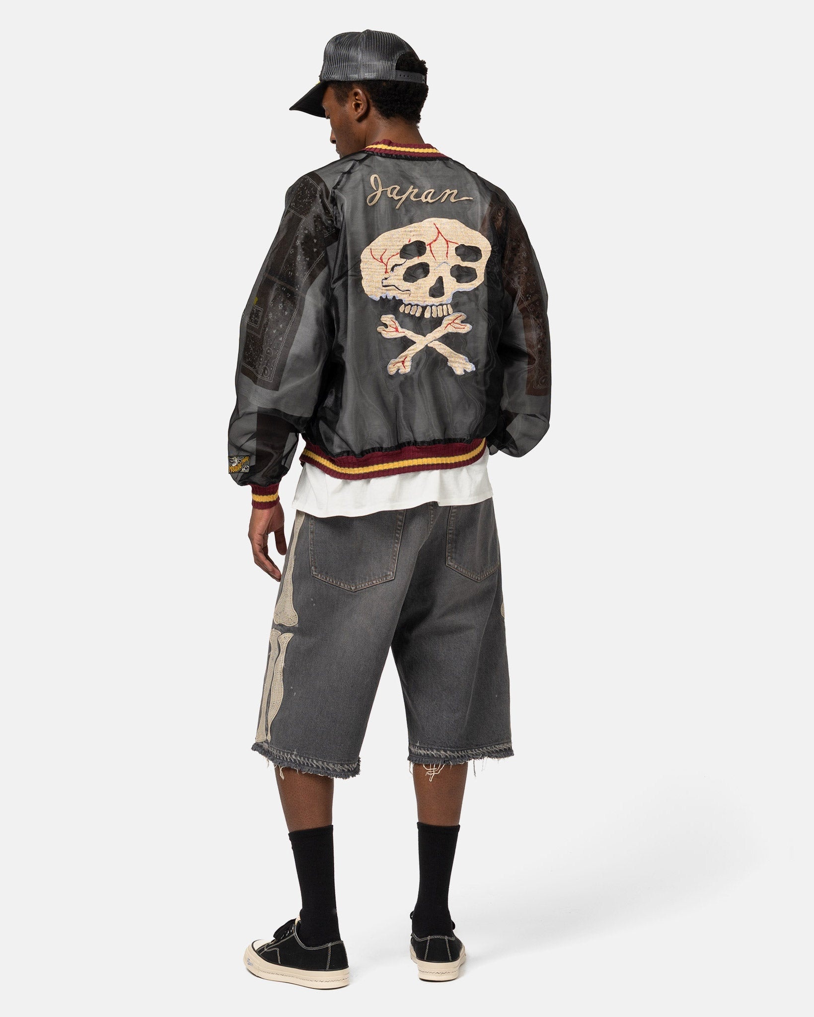 Sheer Pearl Souvenir JKT (RAIN SKULL) Black - 3