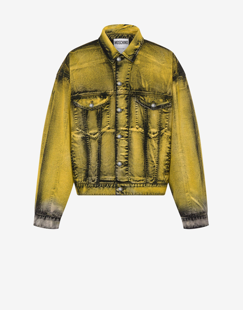 SHADOWS PRINT COTTON BULL DENIM JACKET 1