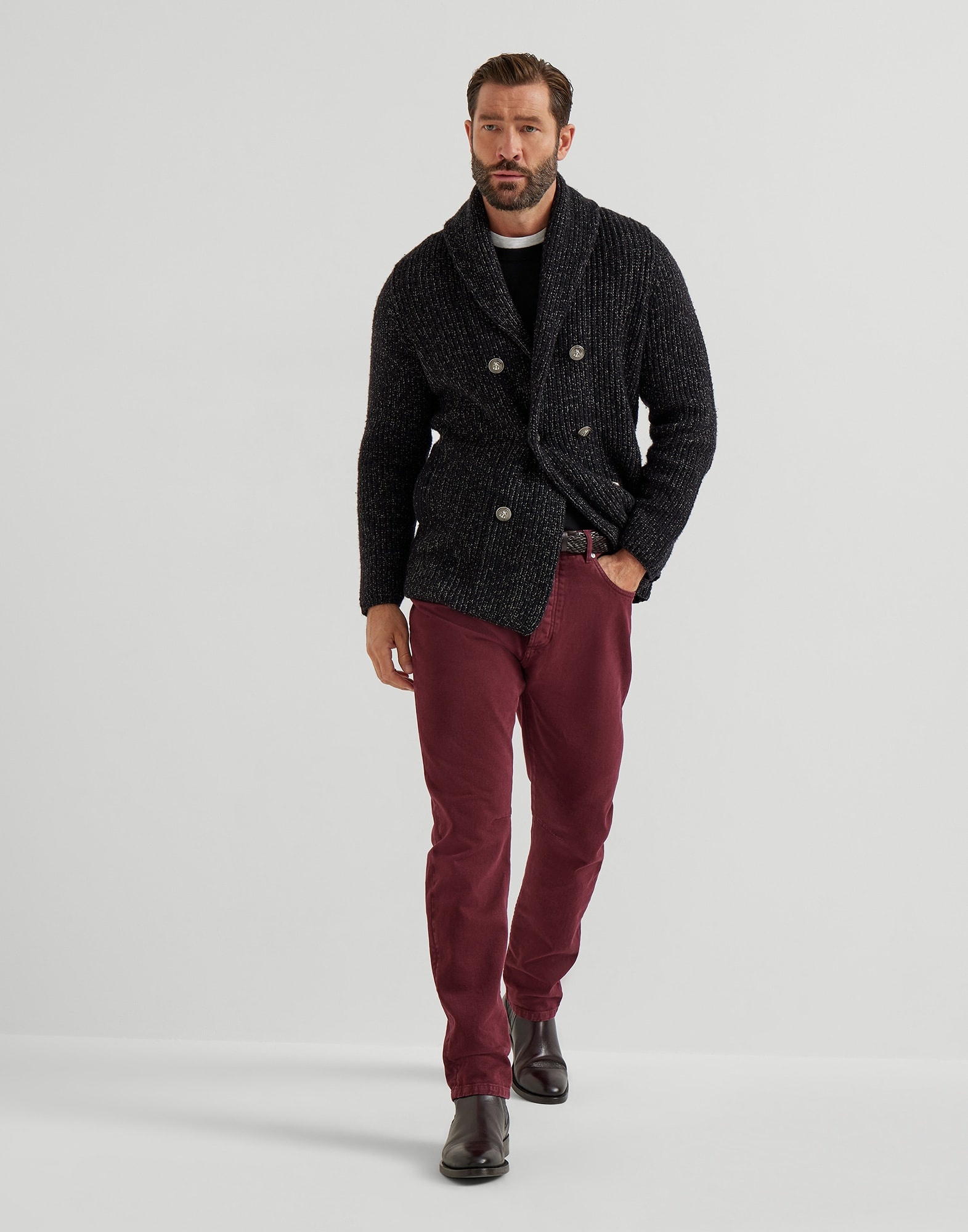 Virgin wool and cashmere lightweight sweater with patches - 5