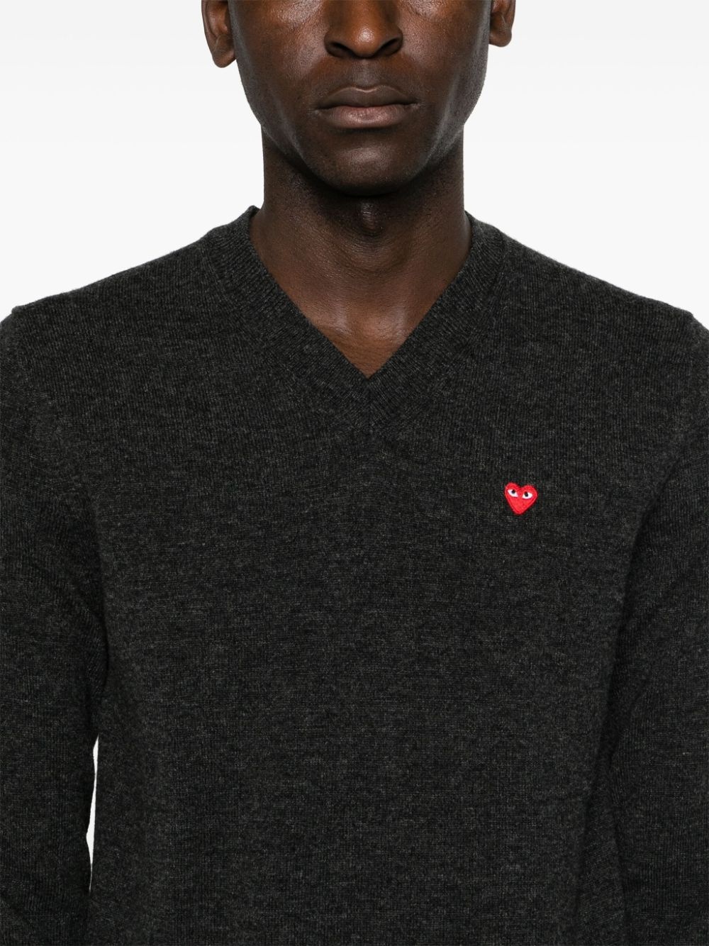 heart-patch wool jumper - 6
