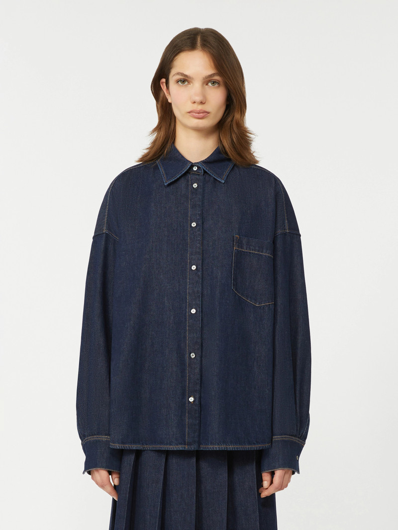Cotton denim shirt - NAVY 3