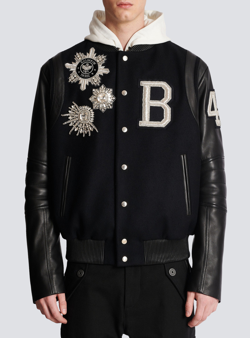 Balmain leather and wool jacket 5