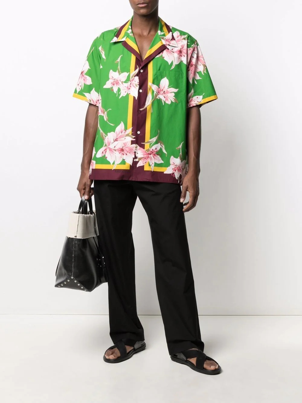 lily print short-sleeve bowling shirt - 2