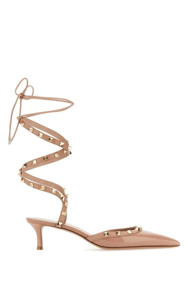 Valentino Garavani Woman Powder Pink Leather Rockstud Pumps - 1