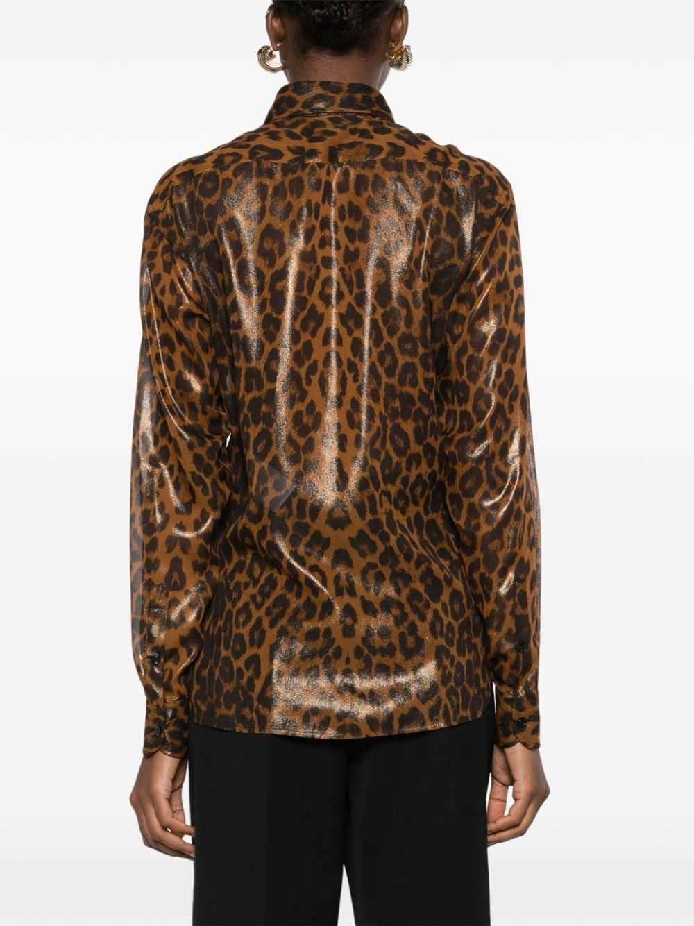 leopard-print silk shirt - 4