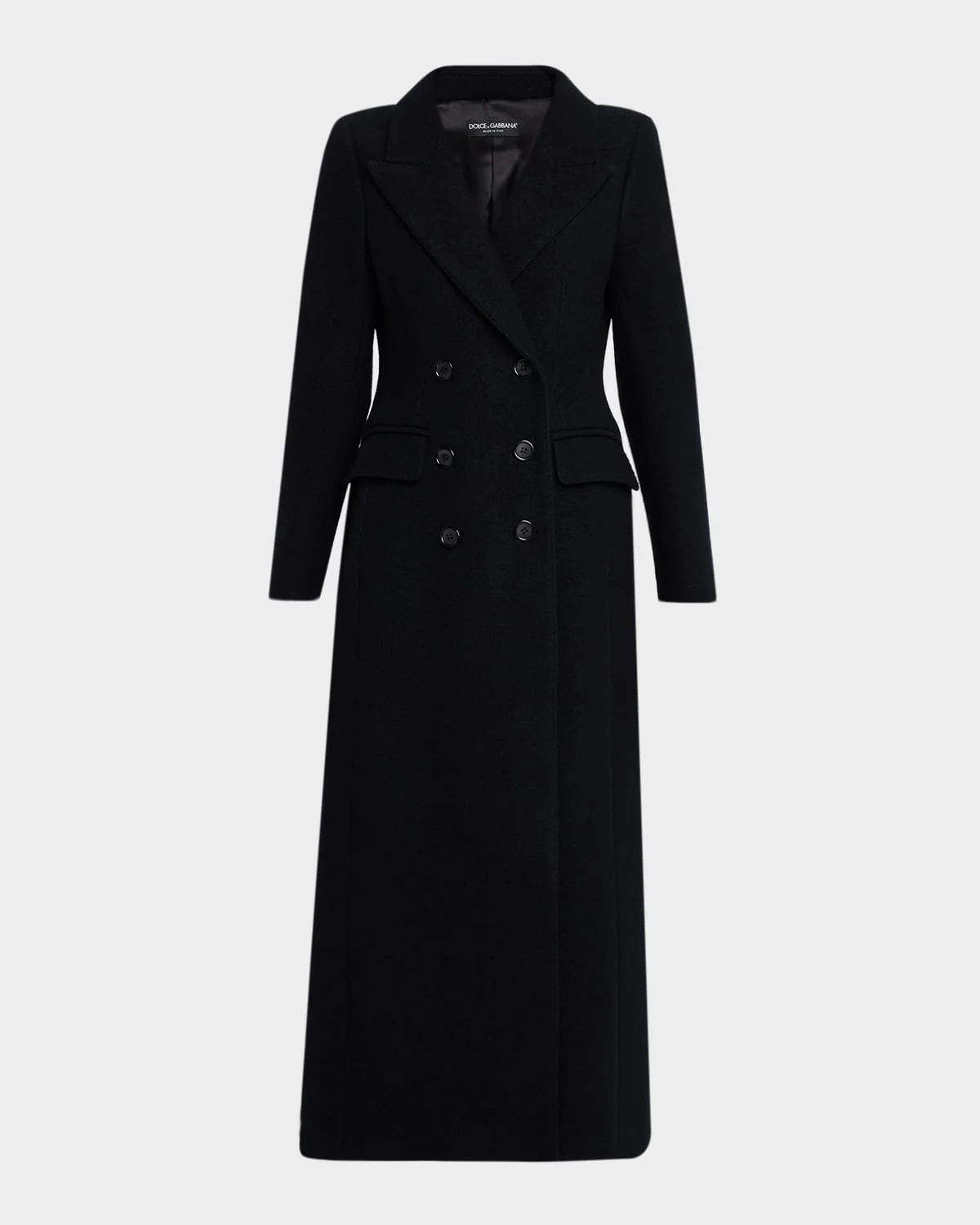 Double-Breasted Wool Long Coat - 1