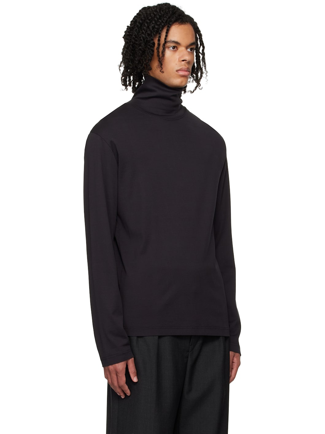 Gray Long Sleeve Turtleneck - 2