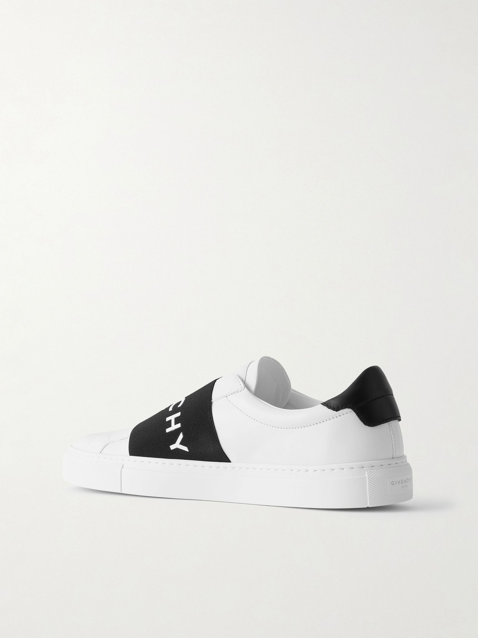 Urban Street Logo-Appliquéd Webbing-Trimmed Leather Slip-On Sneakers White - 4
