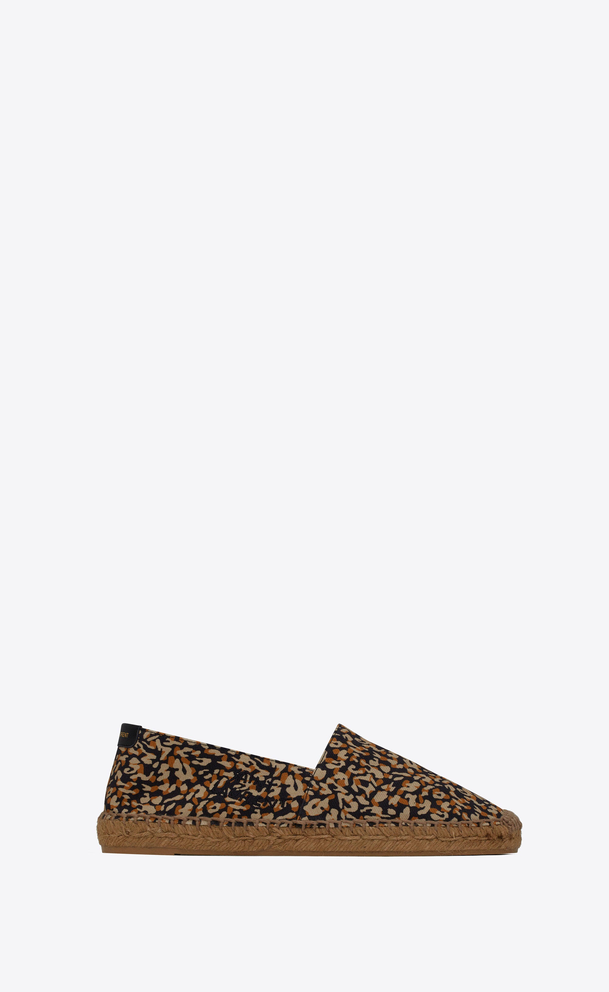 saint laurent embroidered espadrilles in leopard-print canvas - 1